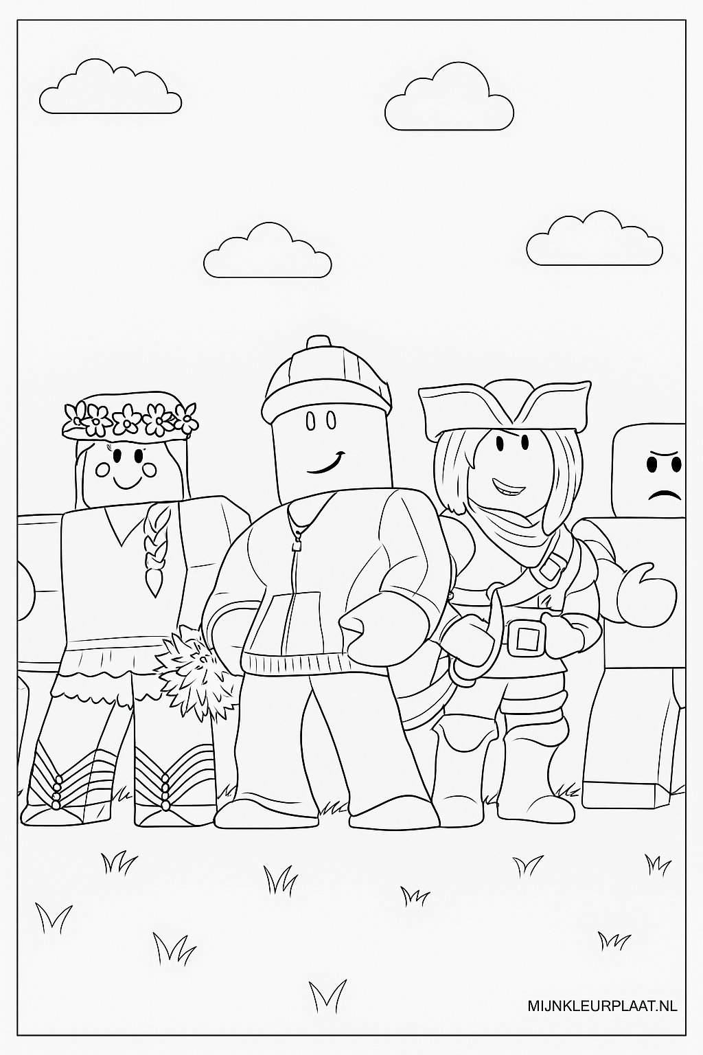 Plantilla de Coloreado Gratis de Roblox - Variante 1 Plantilla para Niños