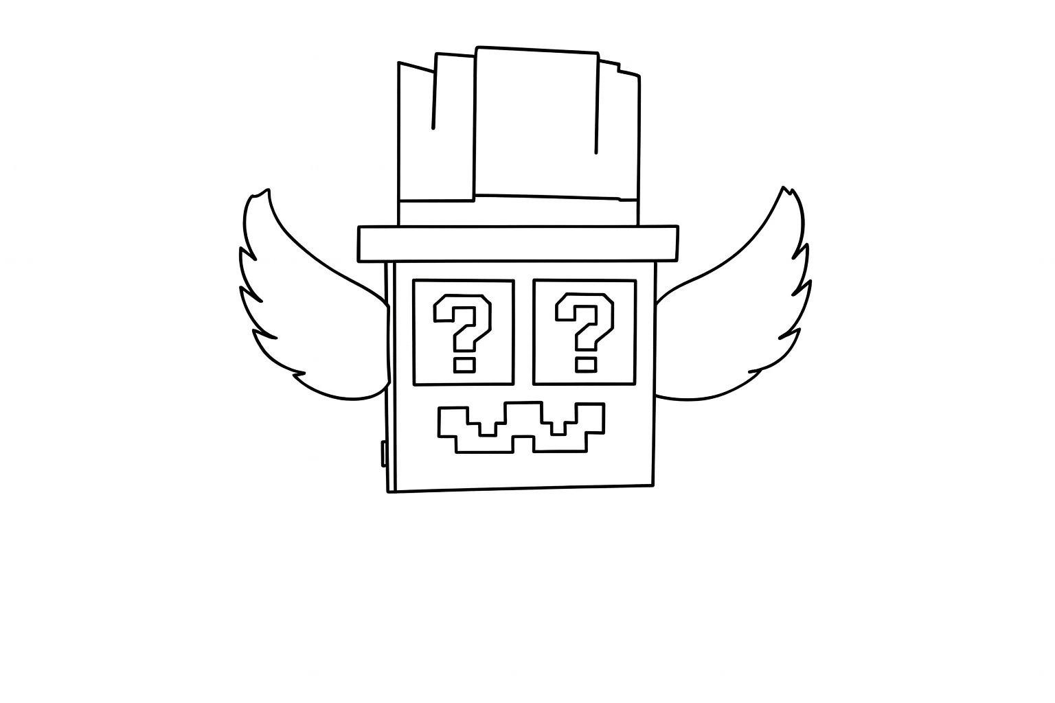 Kleurplaat van admin lucky block (steal a brainrot), variant 1