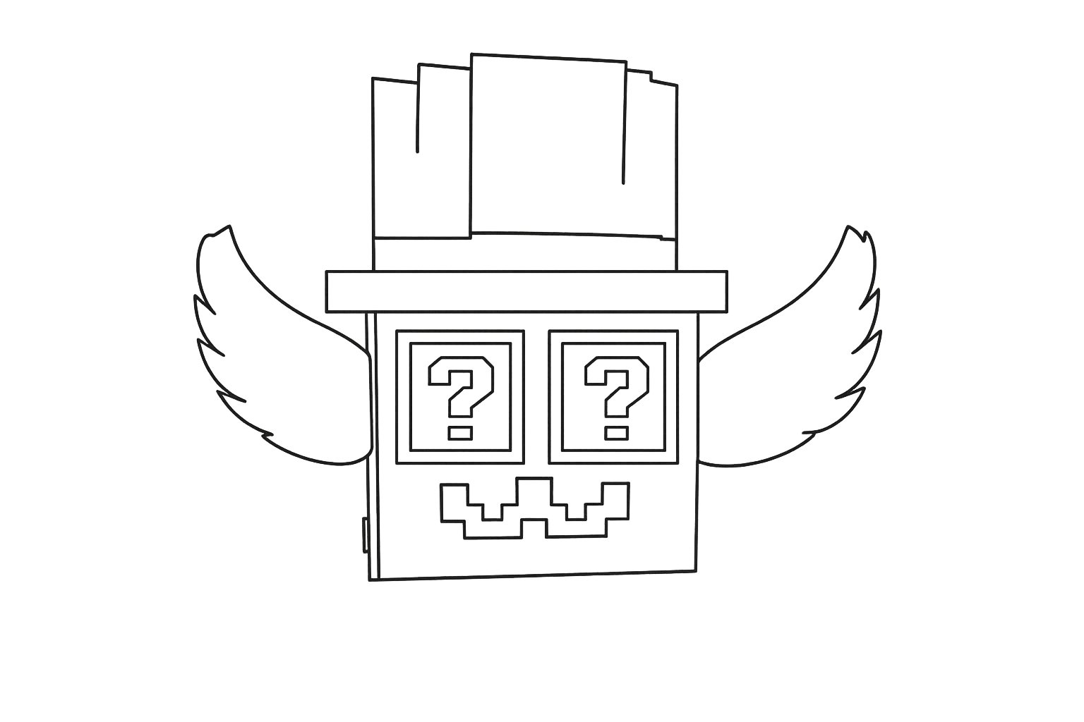 Kleurplaat van admin lucky block (steal a brainrot), variant 3