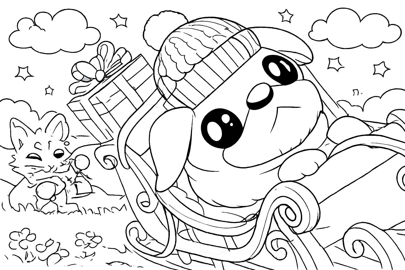 Adopt Me! Roblox kleurplaat - zwart-wit lijntekening