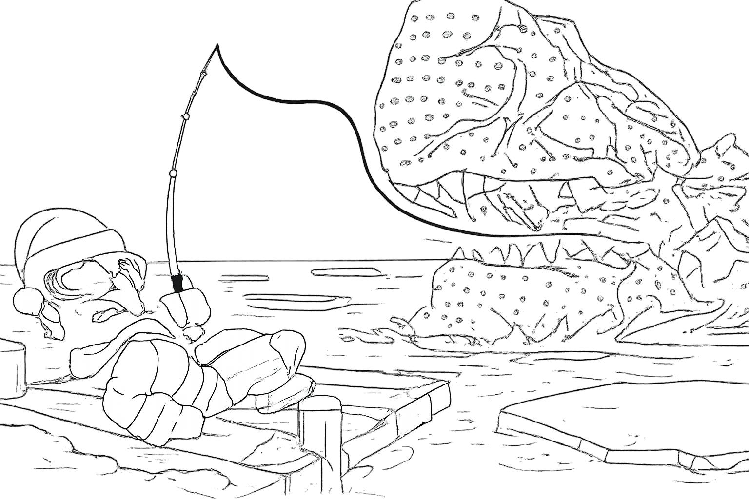 Coloriage Fish It! Roblox dessin au trait