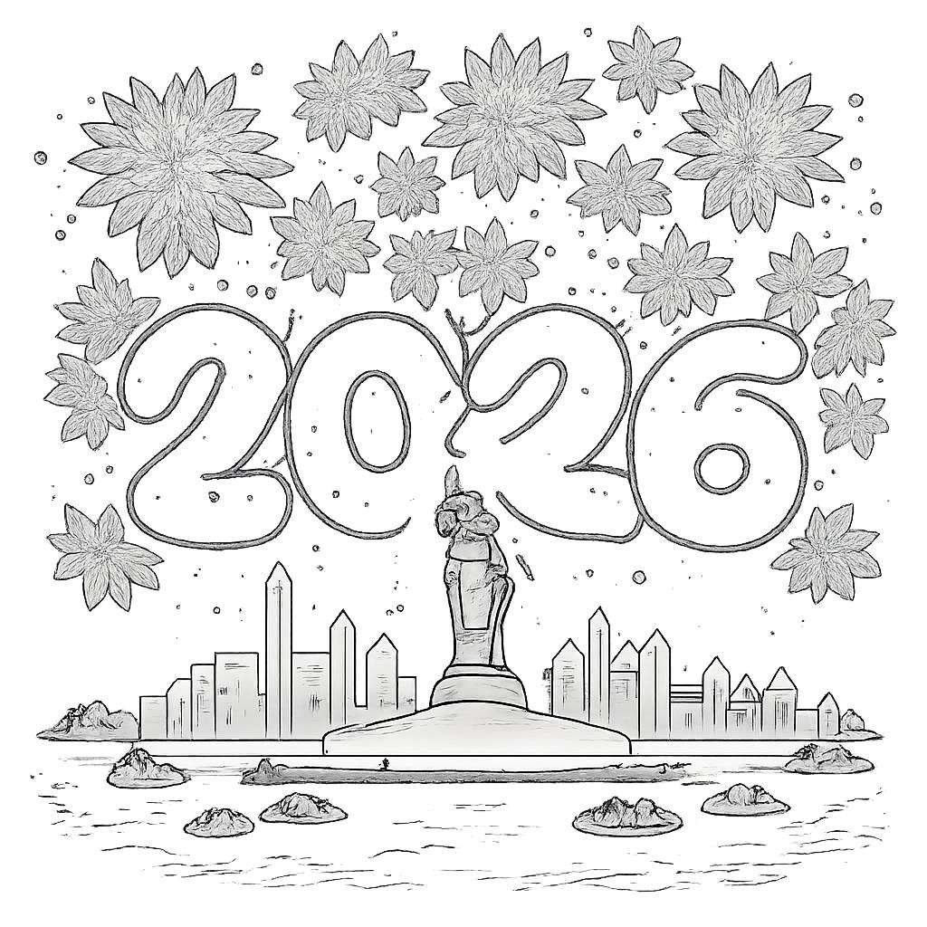 vuurwerk Malvorlage Linienzeichnung