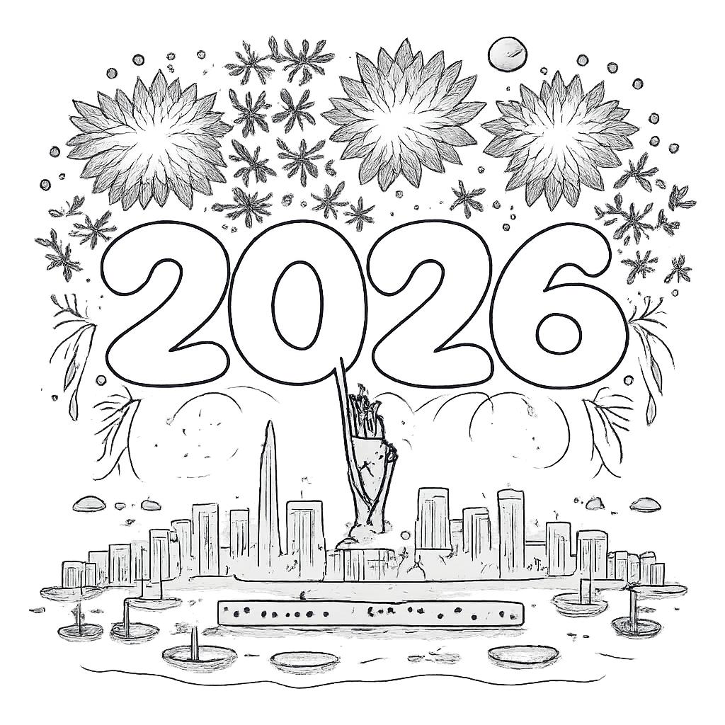 vuurwerk Malvorlage Linienzeichnung