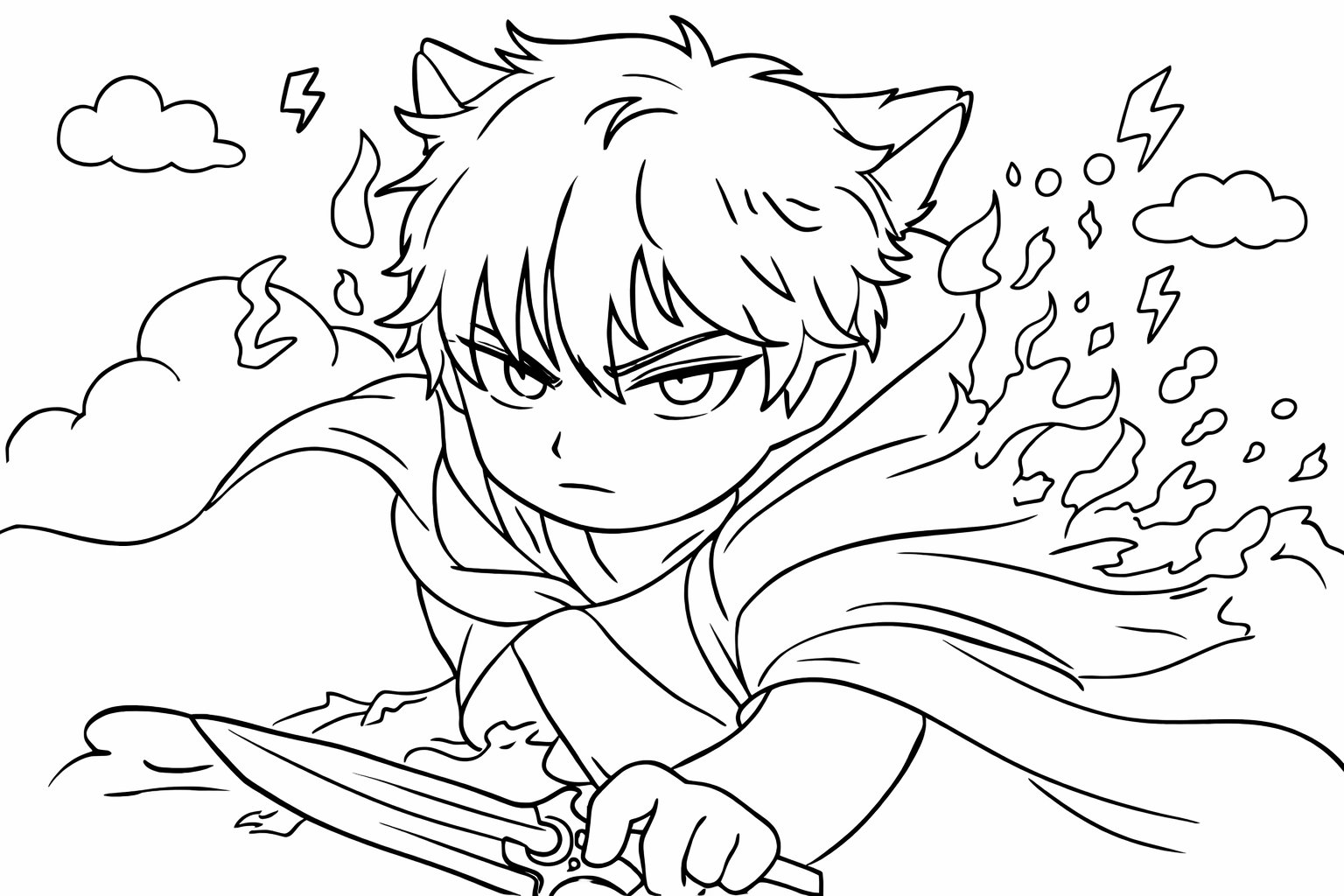 Anime Vanguards coloring page line art