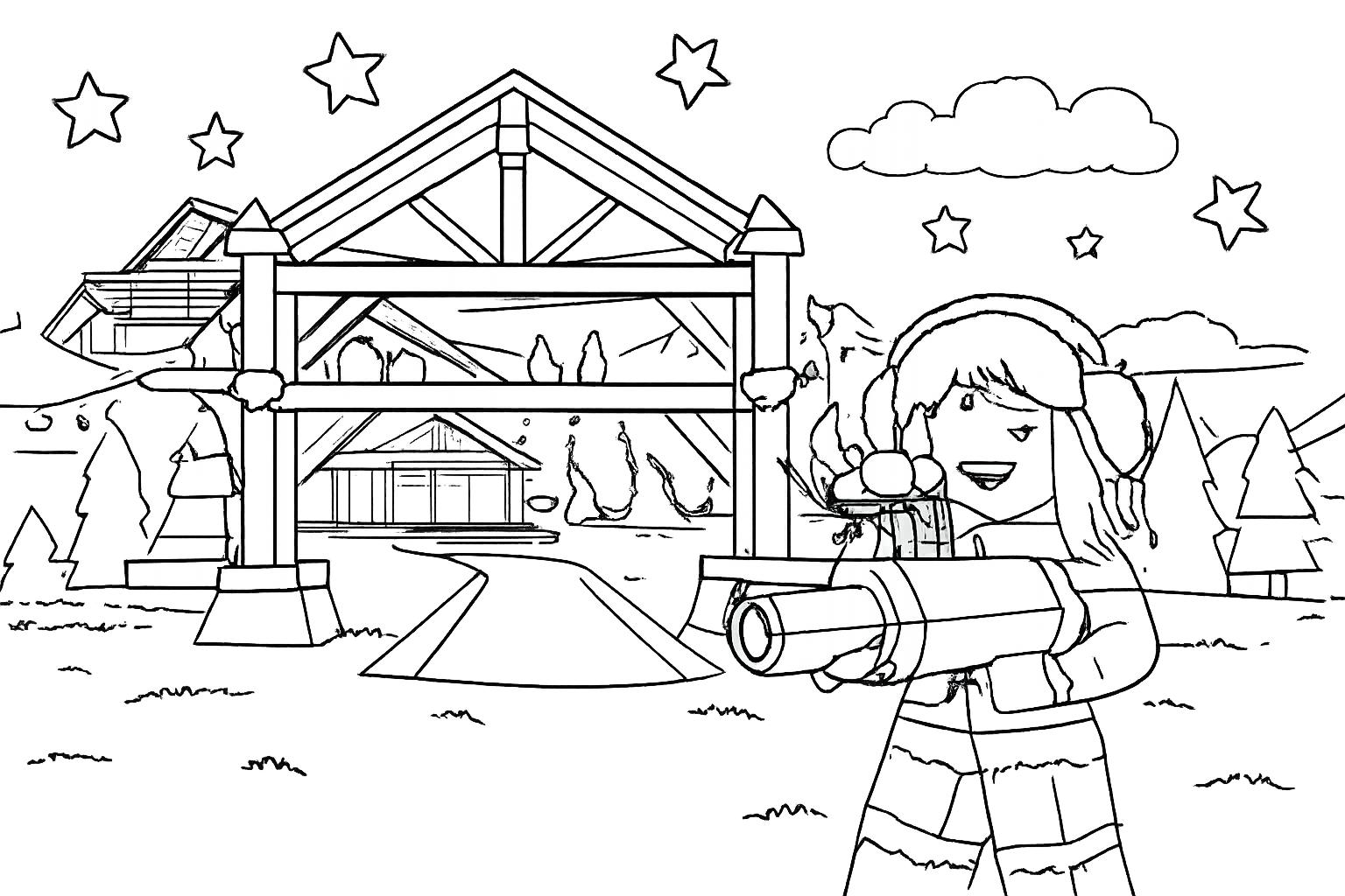 Dibujo para colorear Brookhaven line art