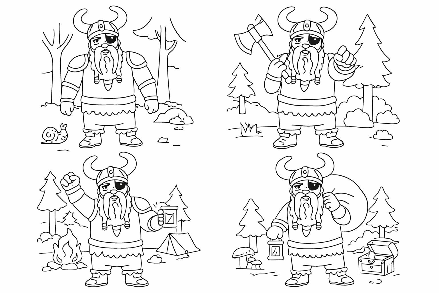 Dibujo para colorear Viking Golar line art