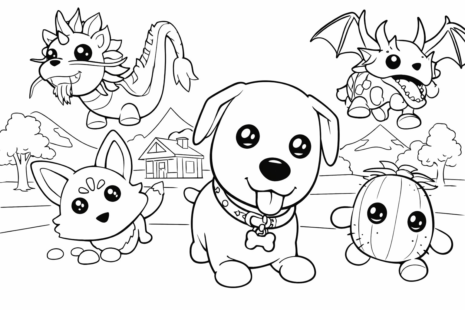 Adopt Me! Roblox coloring page line art