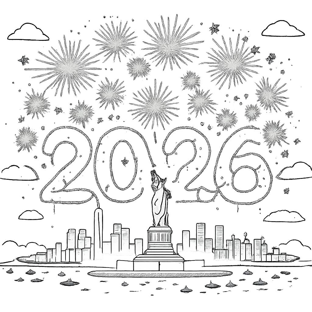 vuurwerk Malvorlage Linienzeichnung