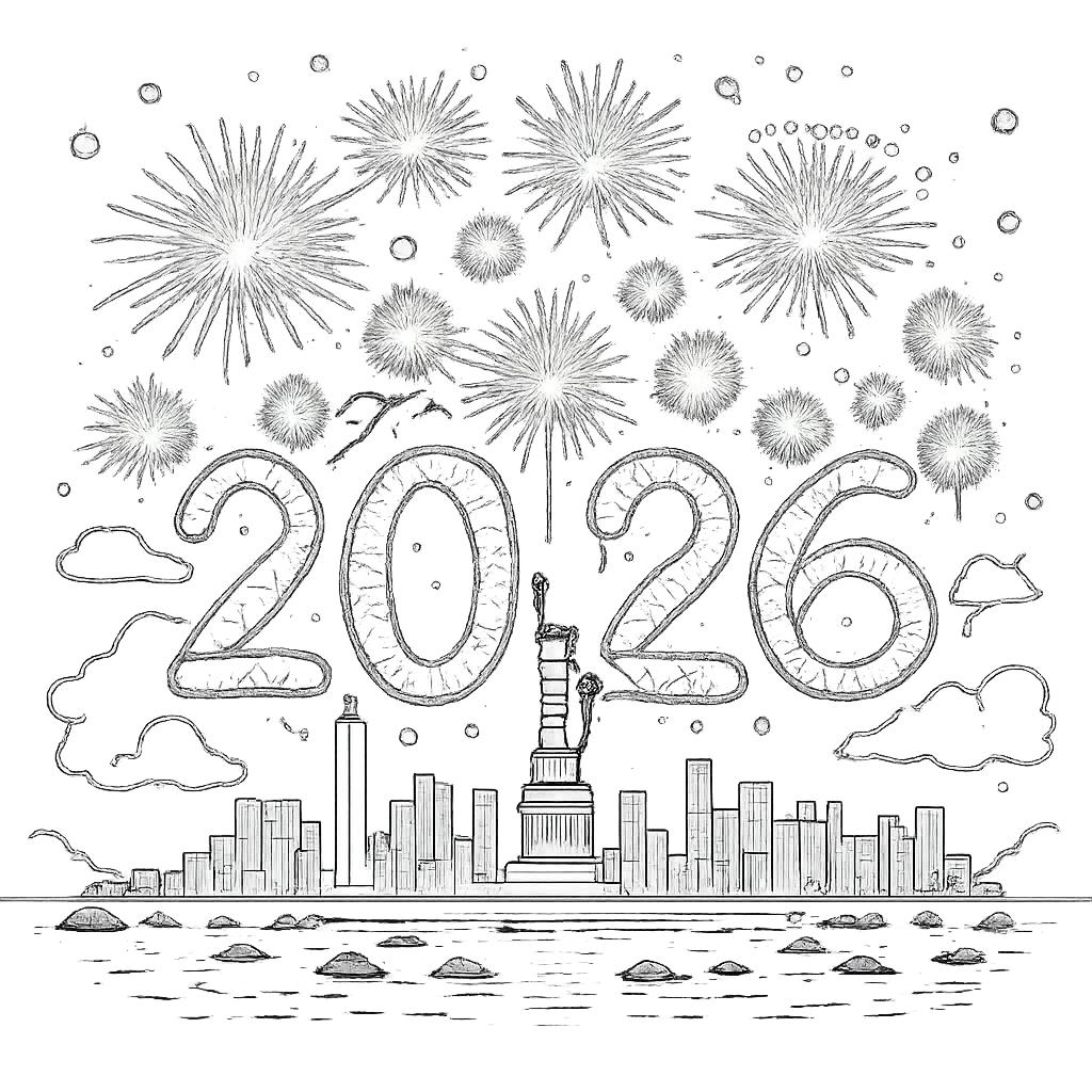 vuurwerk Malvorlage Linienzeichnung