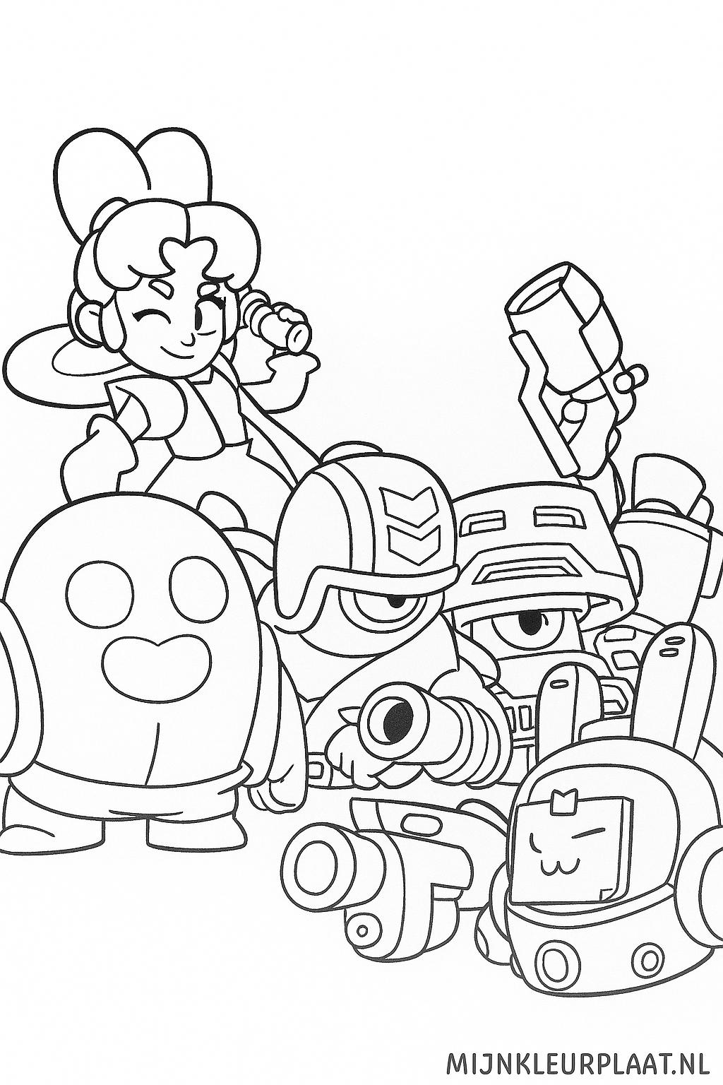 Plantilla de Coloreado Gratis Brawl Stars - Variante 2 Plantilla para Niños