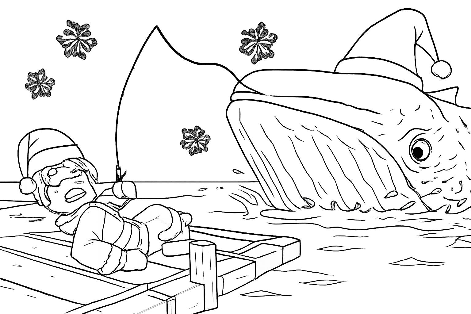 Fish It! Roblox kleurplaat - zwart-wit lijntekening