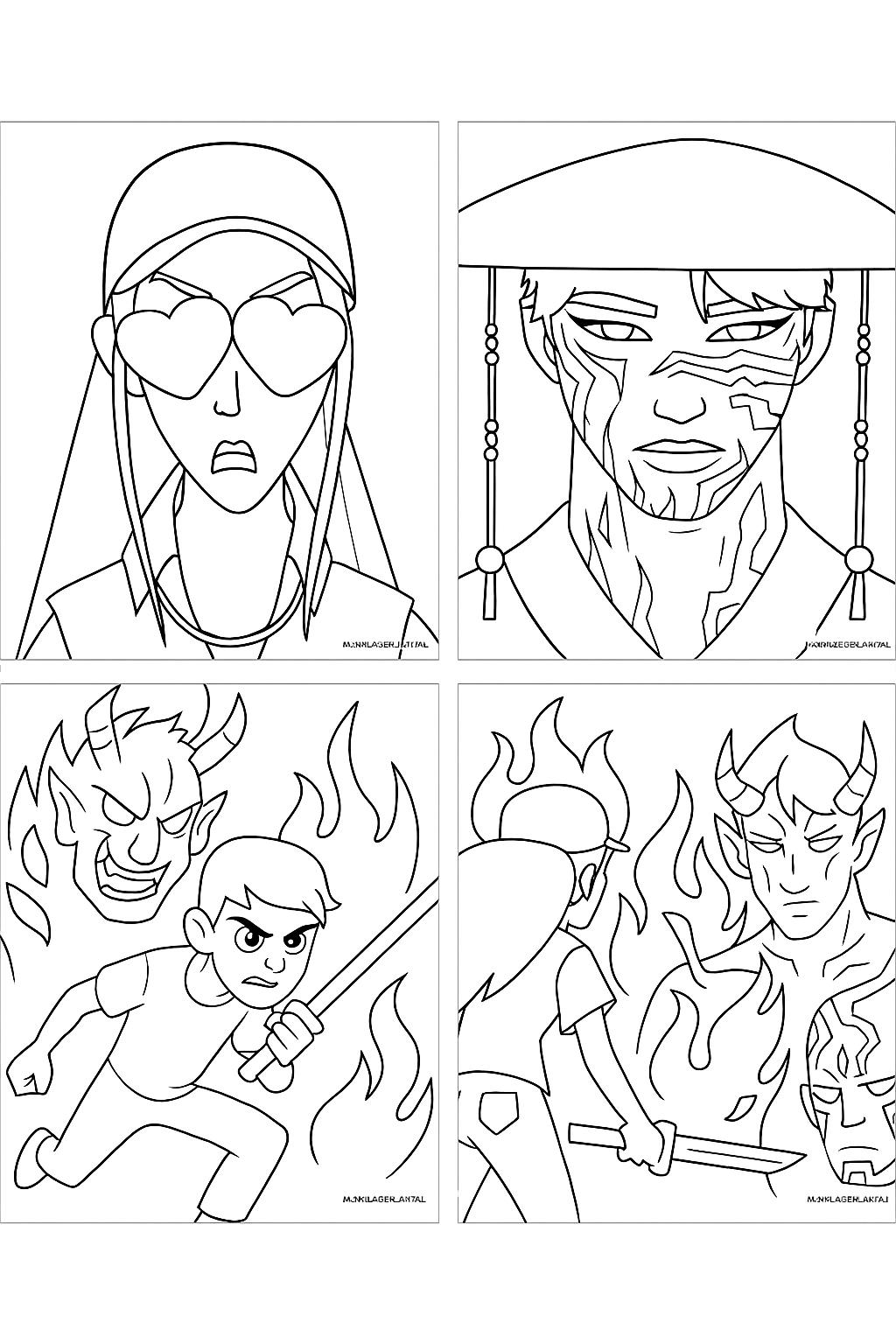 Saja Boys Demon Hunters Variant 2 coloring page for children