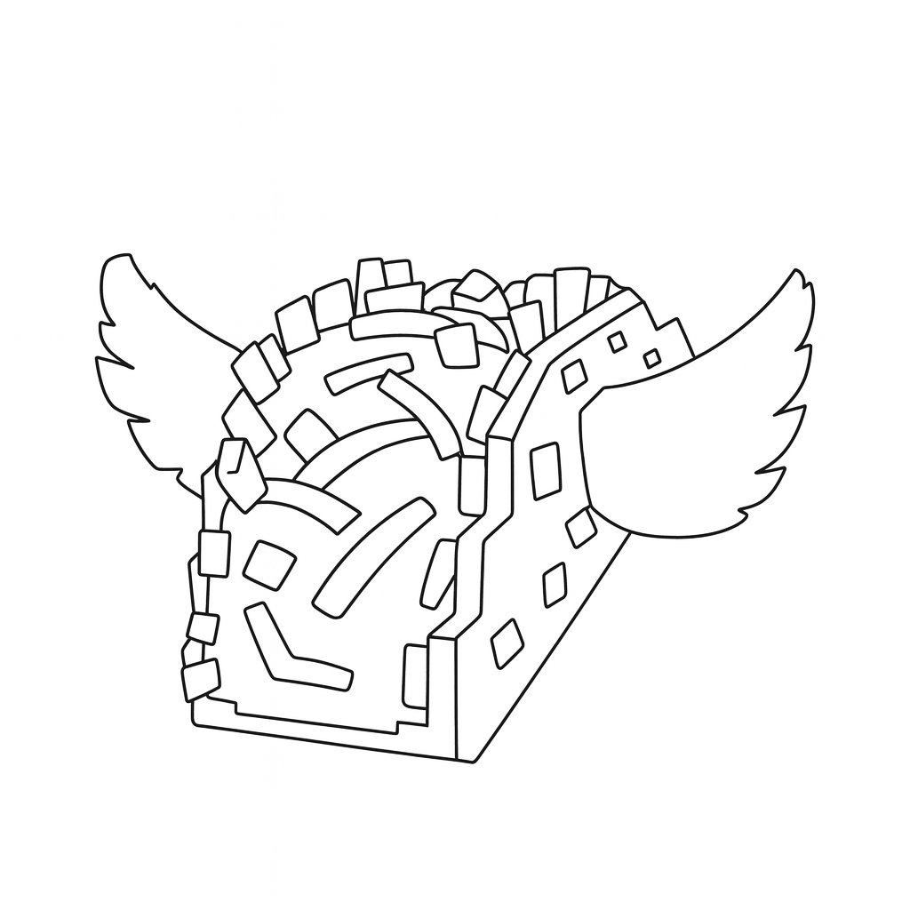 Kleurplaat van taco lucky block steal a brainrot, variant 1