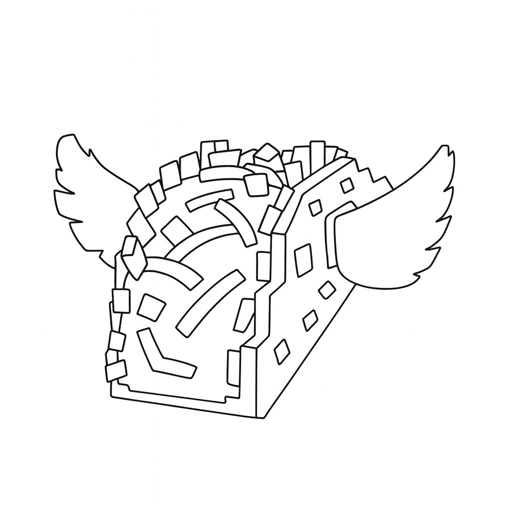 Kleurplaat van taco lucky block steal a brainrot, variant 4