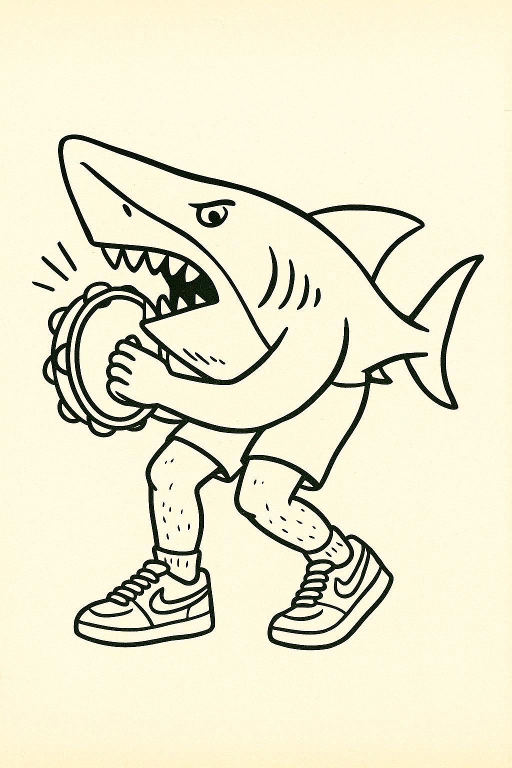 Plantilla de Coloreado Gratis Tralalero Tralala - Variante 1 para Niños