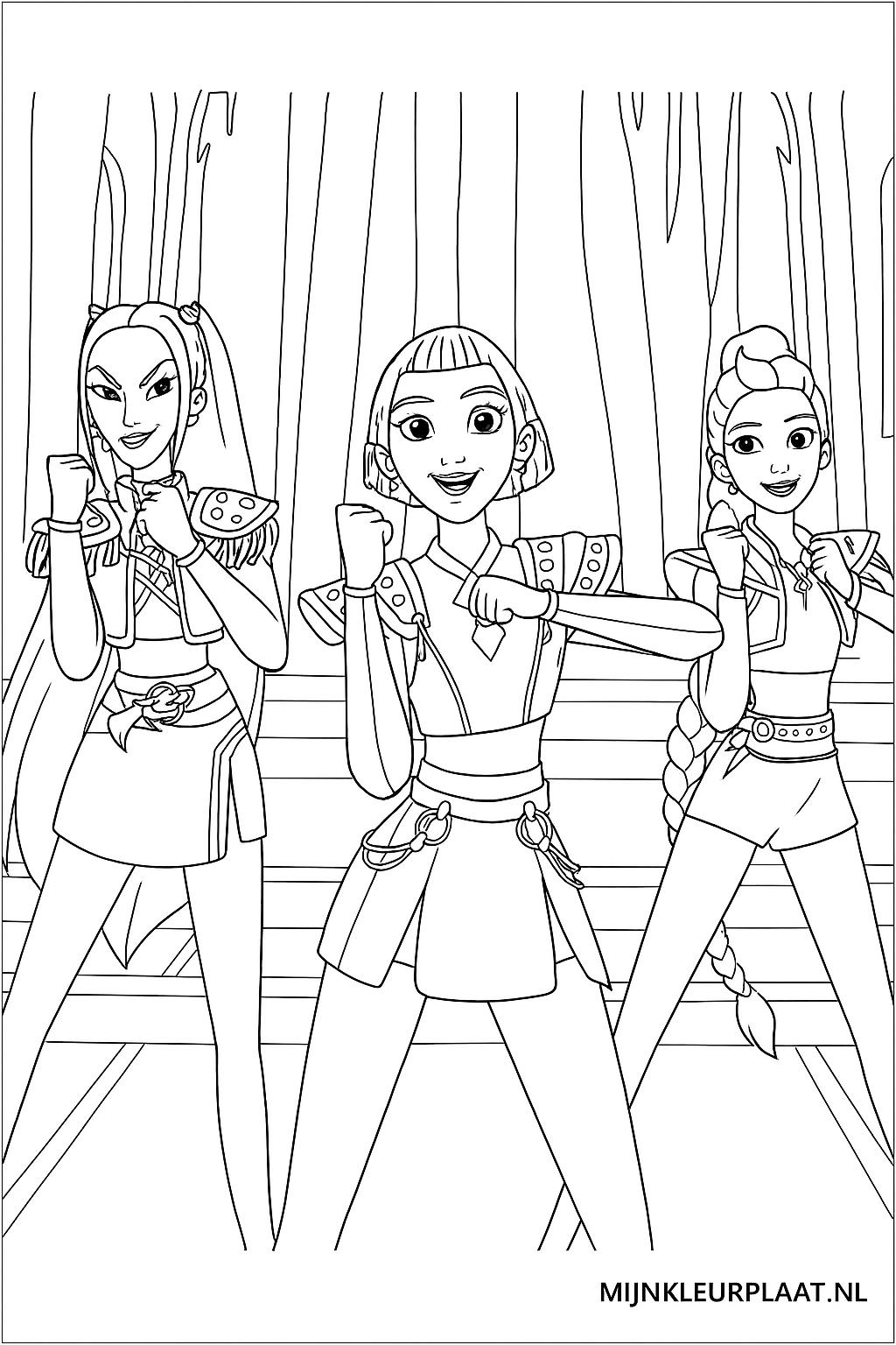 Golden Demon Hunters Variant 2 coloring page for children