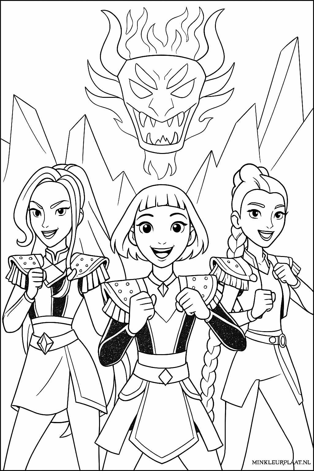 Golden Demon Hunters Variant 3 coloring page for children