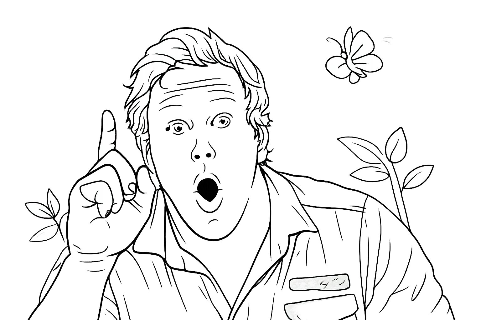 Holy Moly Freek Vonk kleurplaat - zwart-wit lijntekening