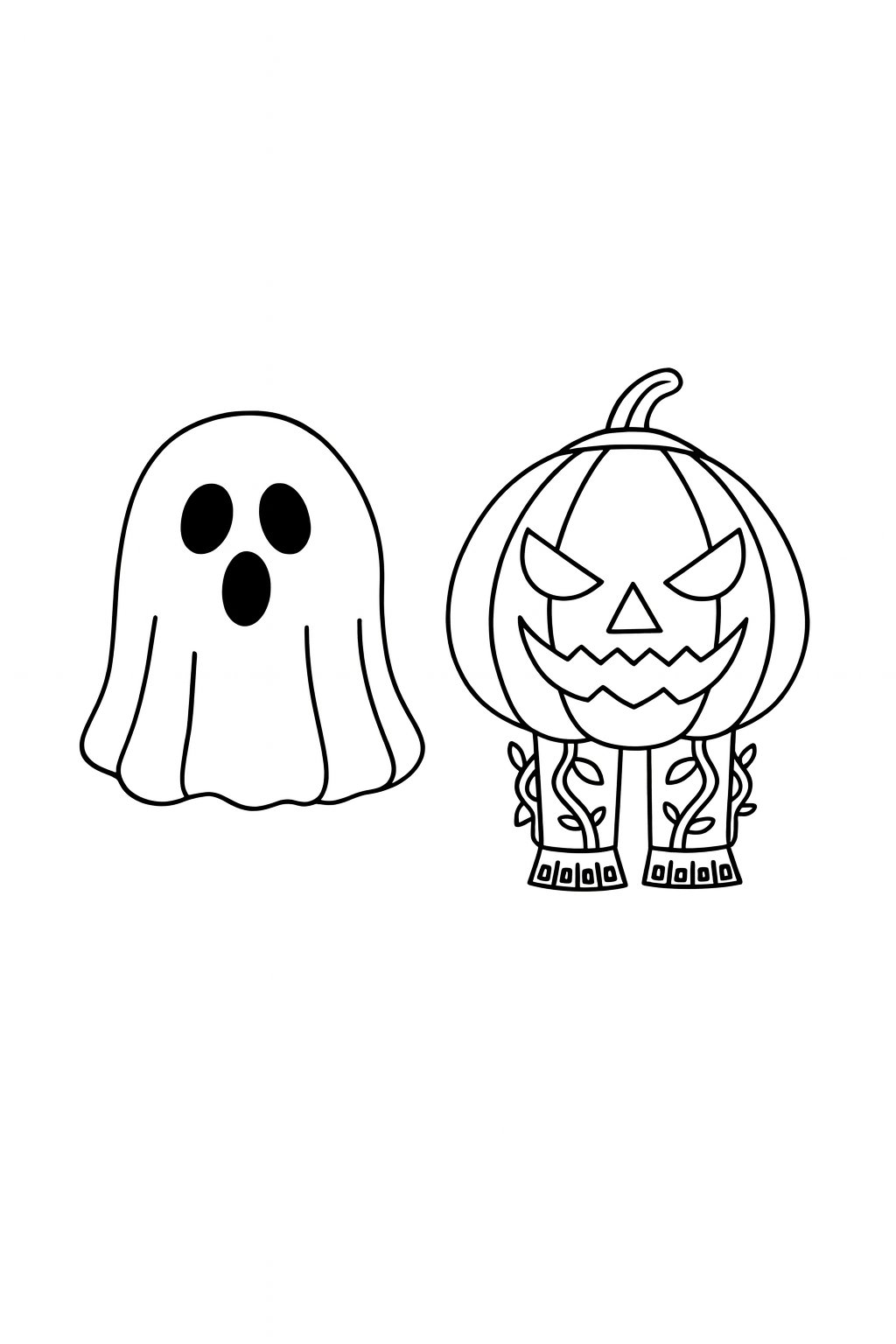 Kleurplaat van spooky and pumpky (steal a brainrot), variant 4