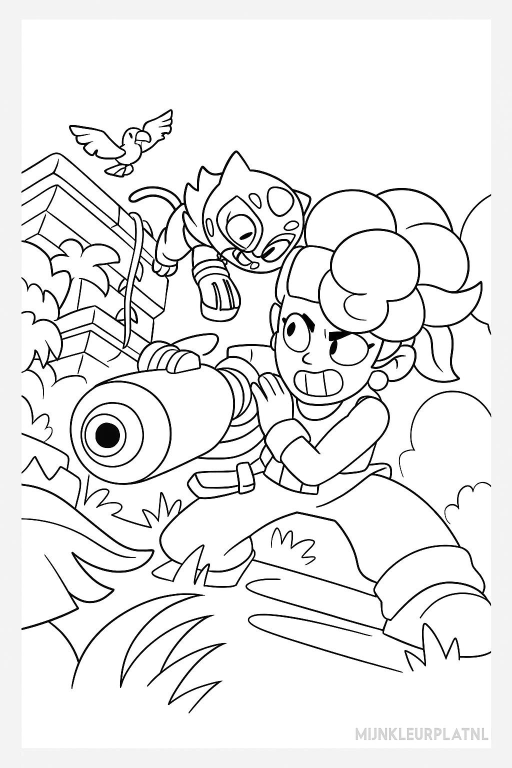 Plantilla de Coloreado Gratis Brawl Stars - Variante 3 para Niños