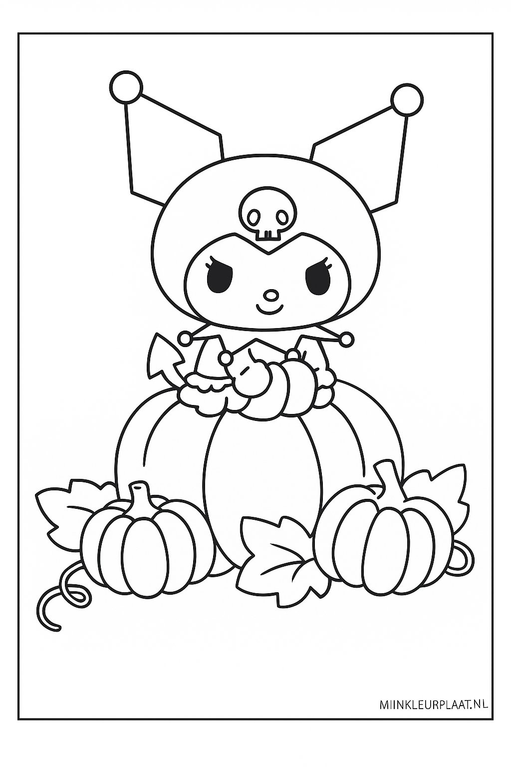 Plantilla de Coloreado Gratis Kuromi - Variante 4 Plantilla de Coloreado para Niños