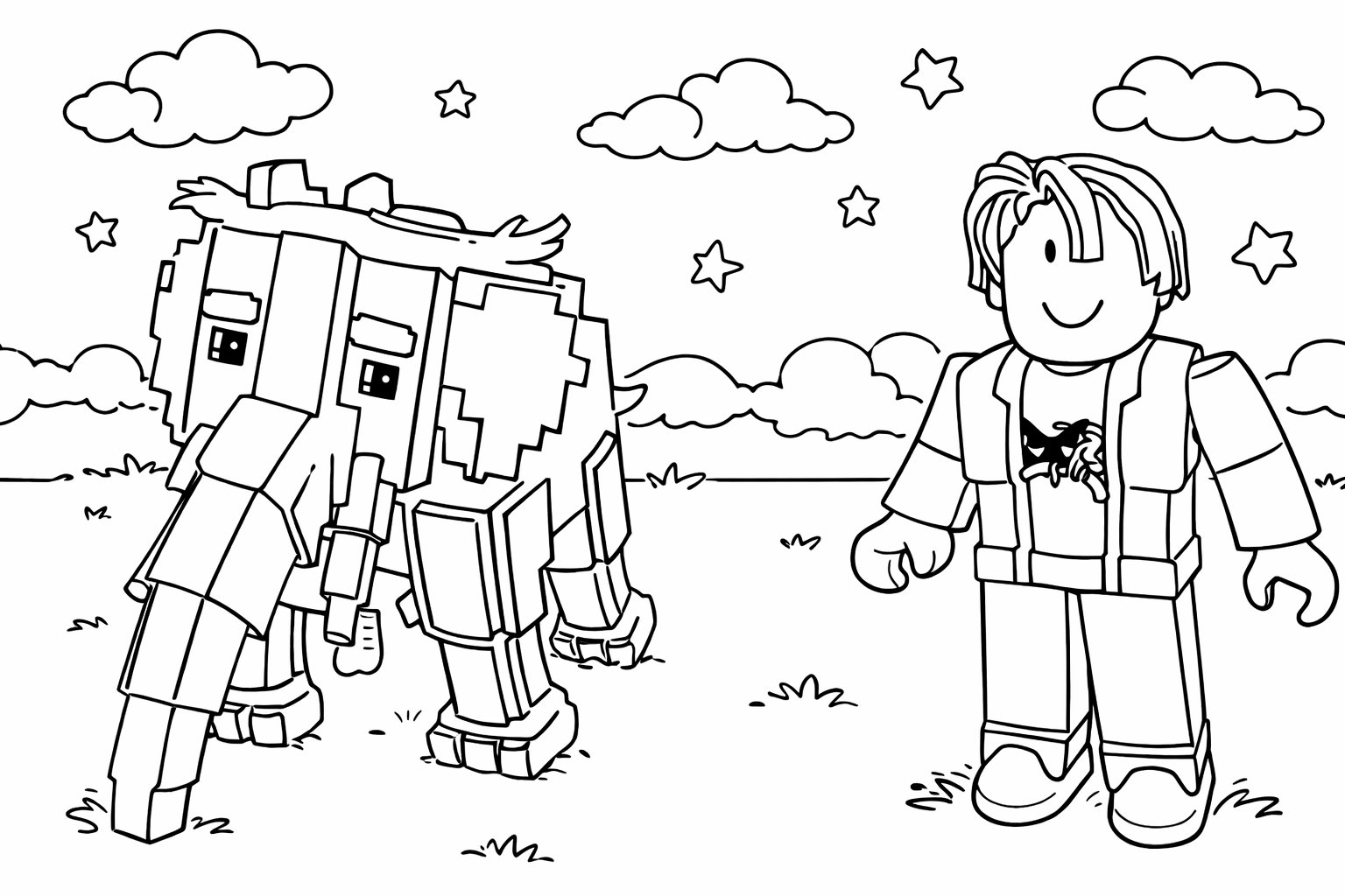 Steal a Brainrot Roblox coloring page line art