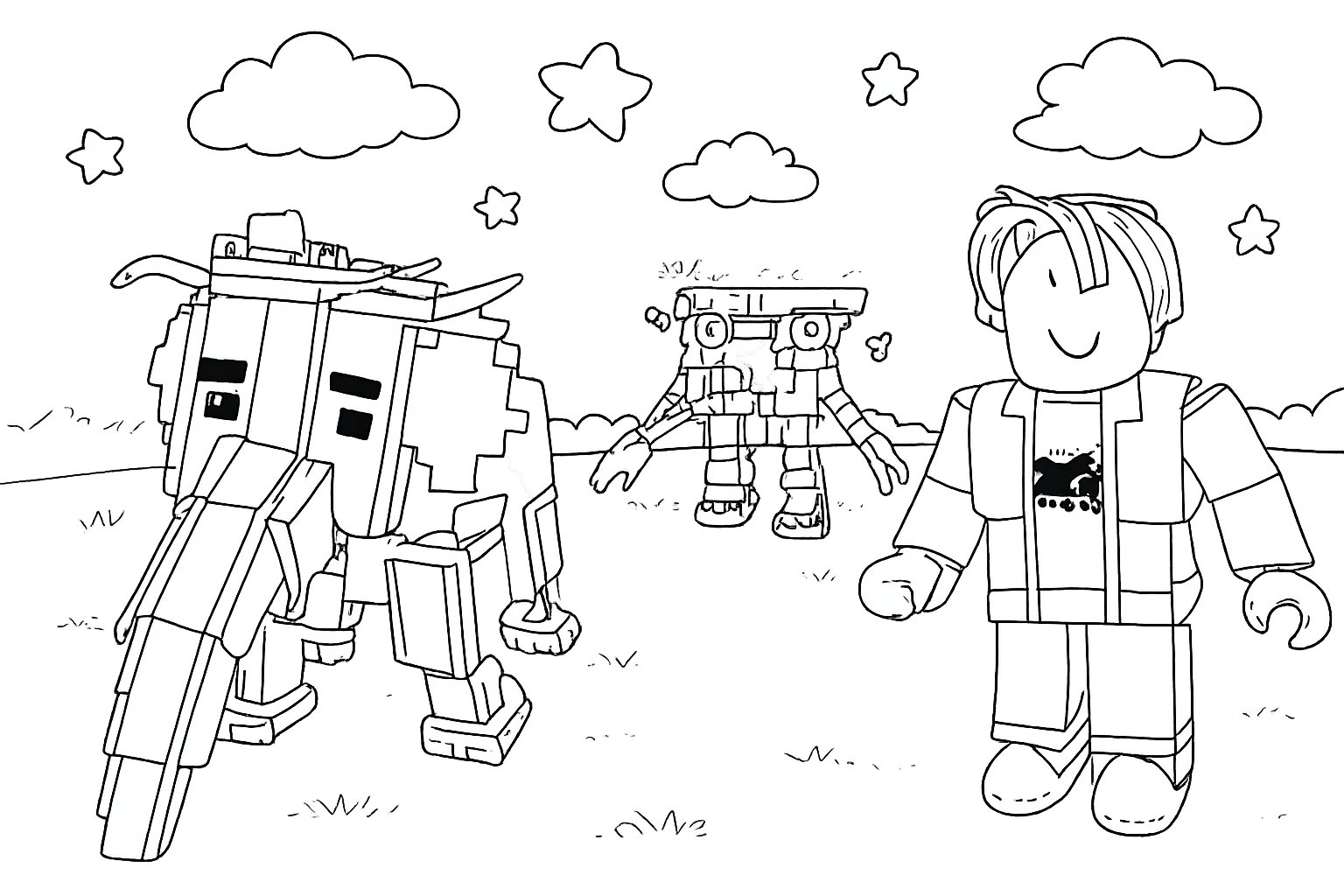 Steal a Brainrot Roblox coloring page line art