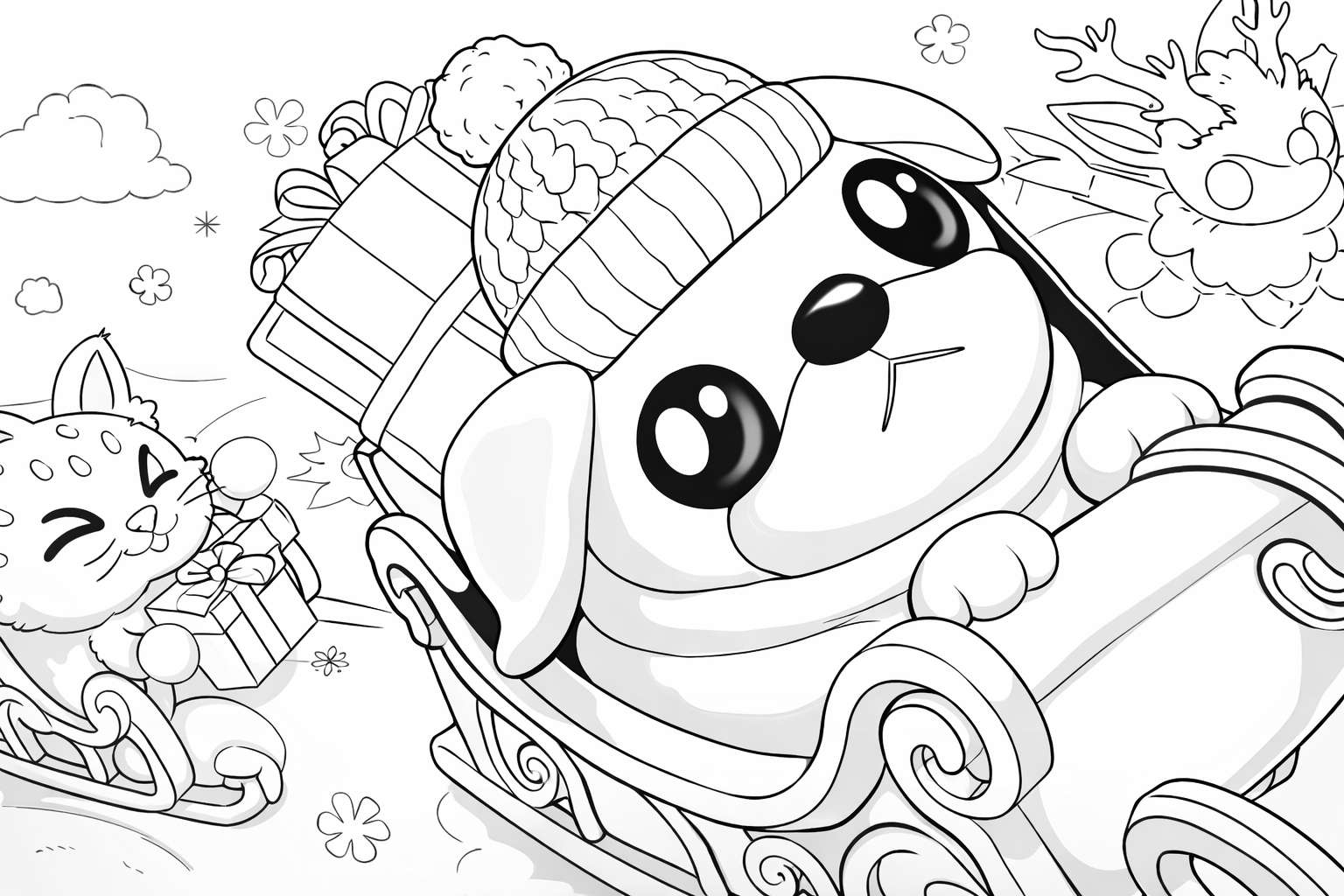 Adopt Me! Roblox kleurplaat - zwart-wit lijntekening