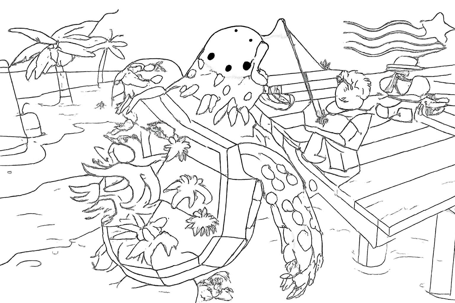 Coloriage Fisch Roblox dessin au trait