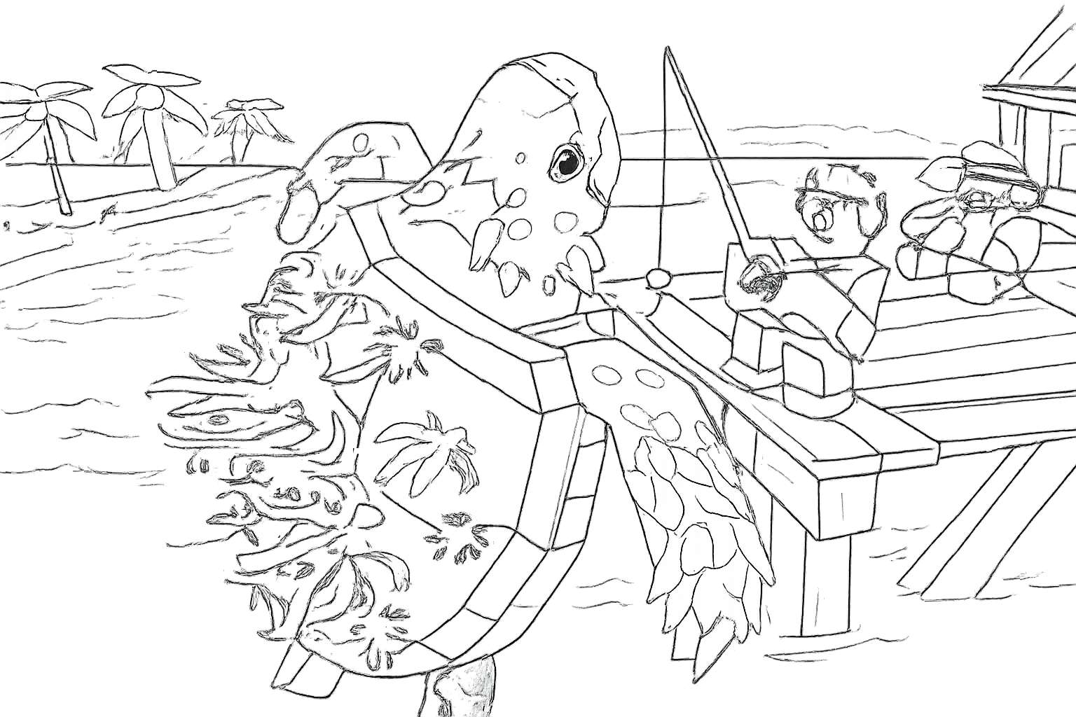 Coloriage Fisch Roblox dessin au trait