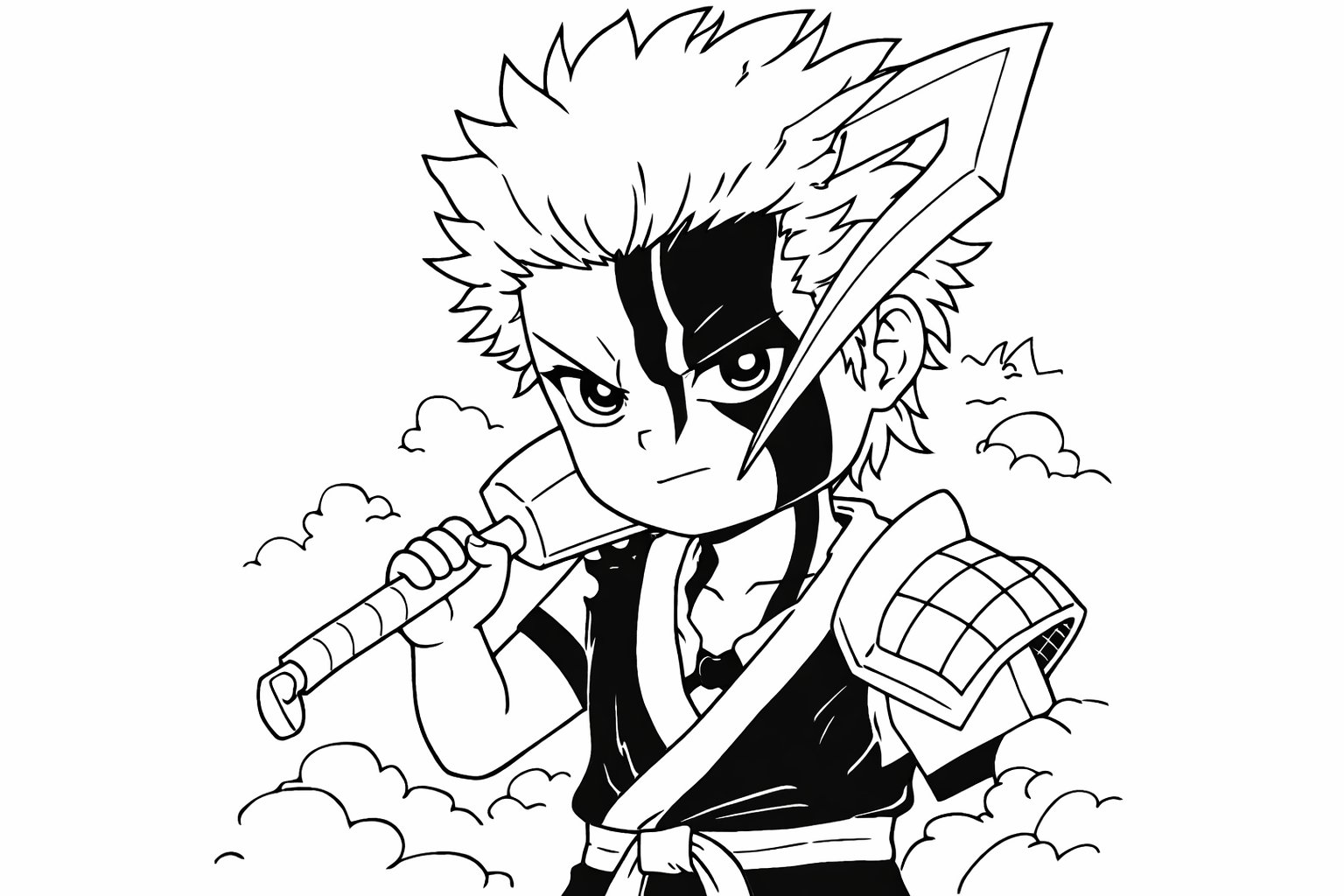 Anime Vanguards coloring page line art