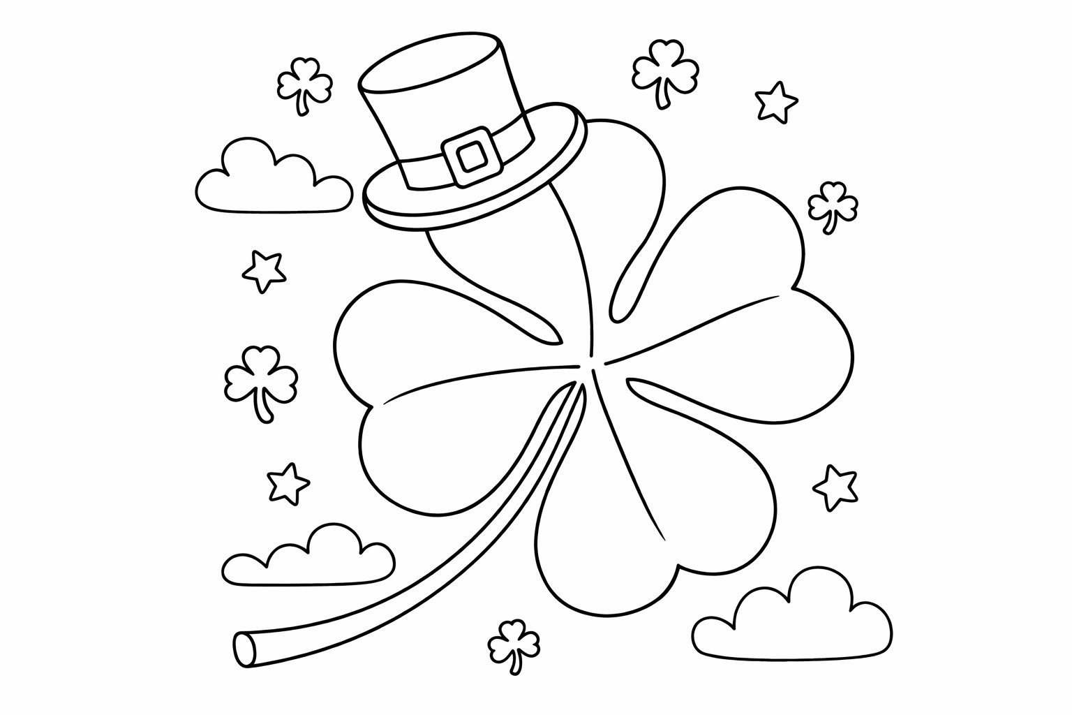 Coloriage st patrick's day dessin au trait