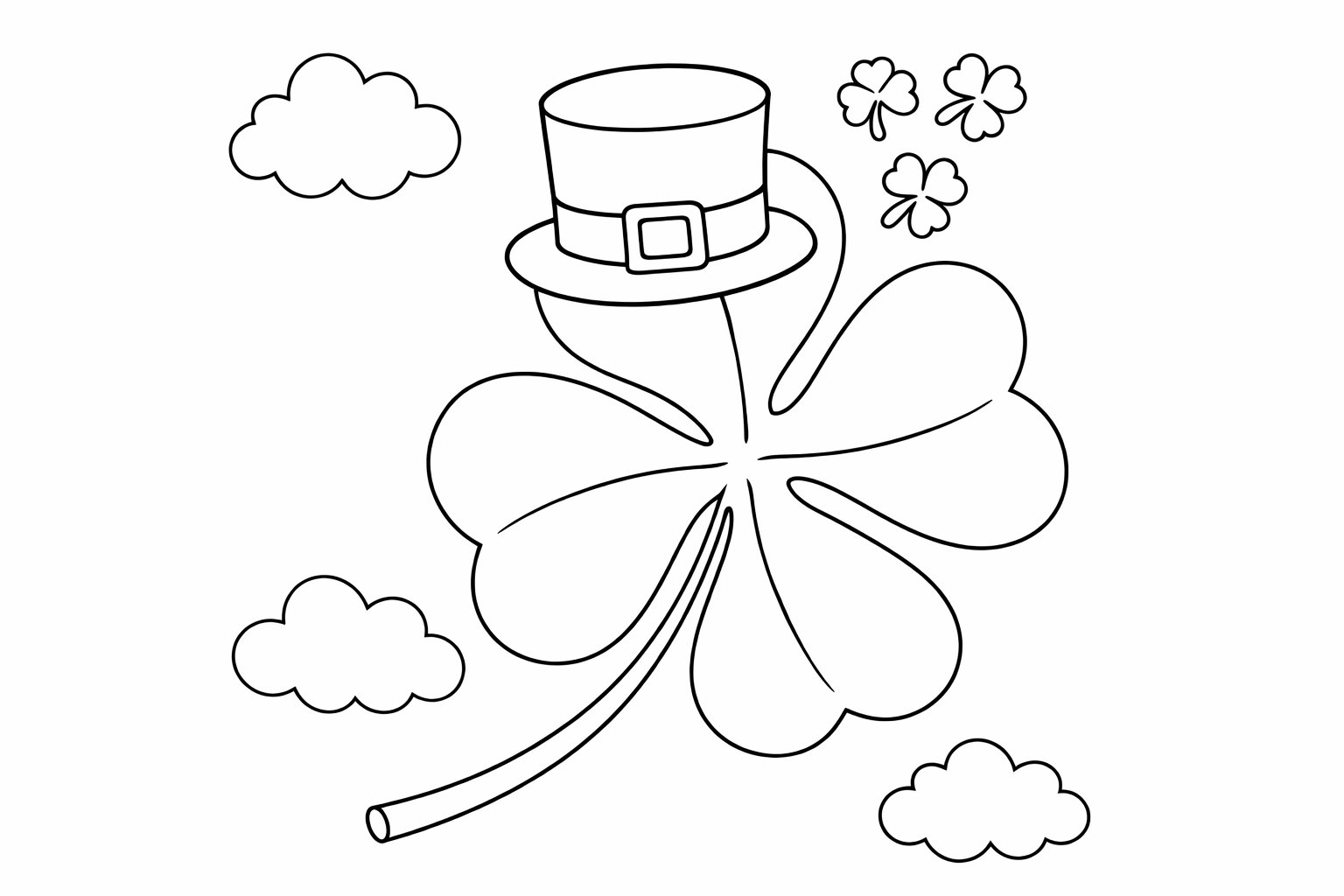 Coloriage st patrick's day dessin au trait