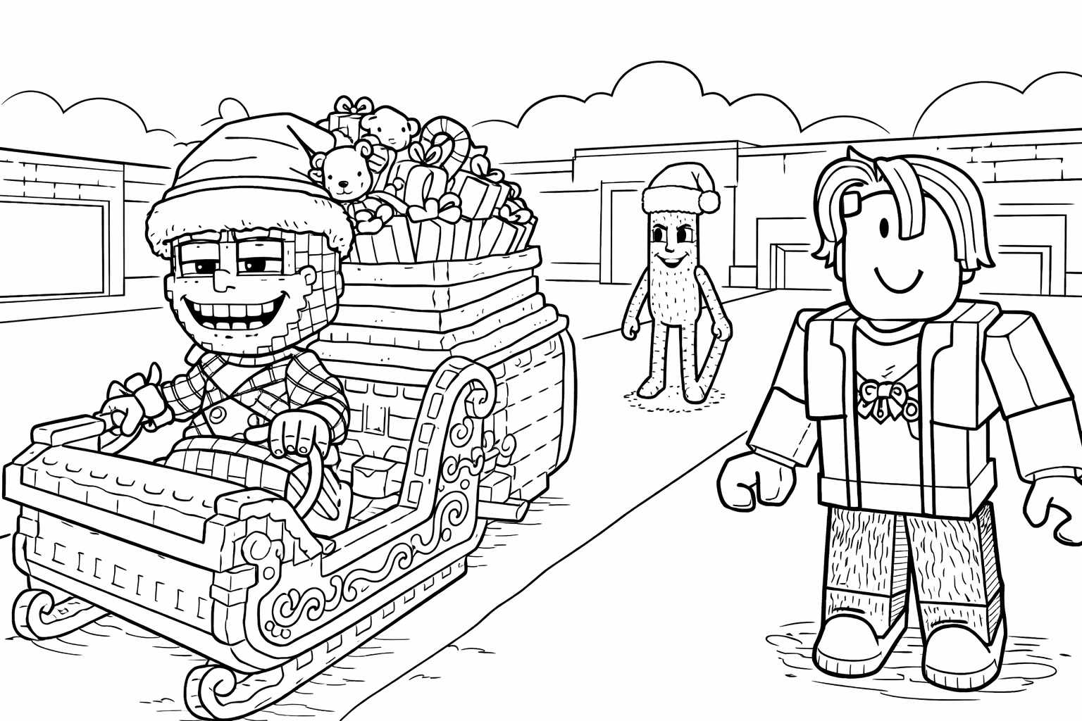 Dibujo para colorear Steal a Brainrot Roblox line art