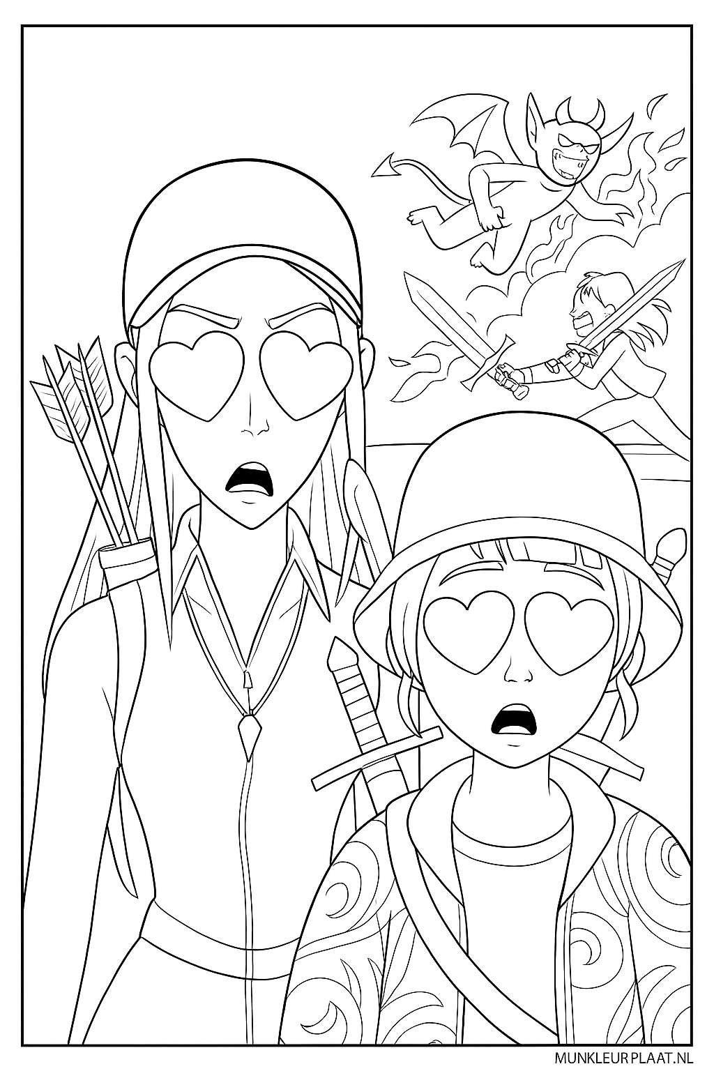 Demon Hunters Variant 3 coloring page for children