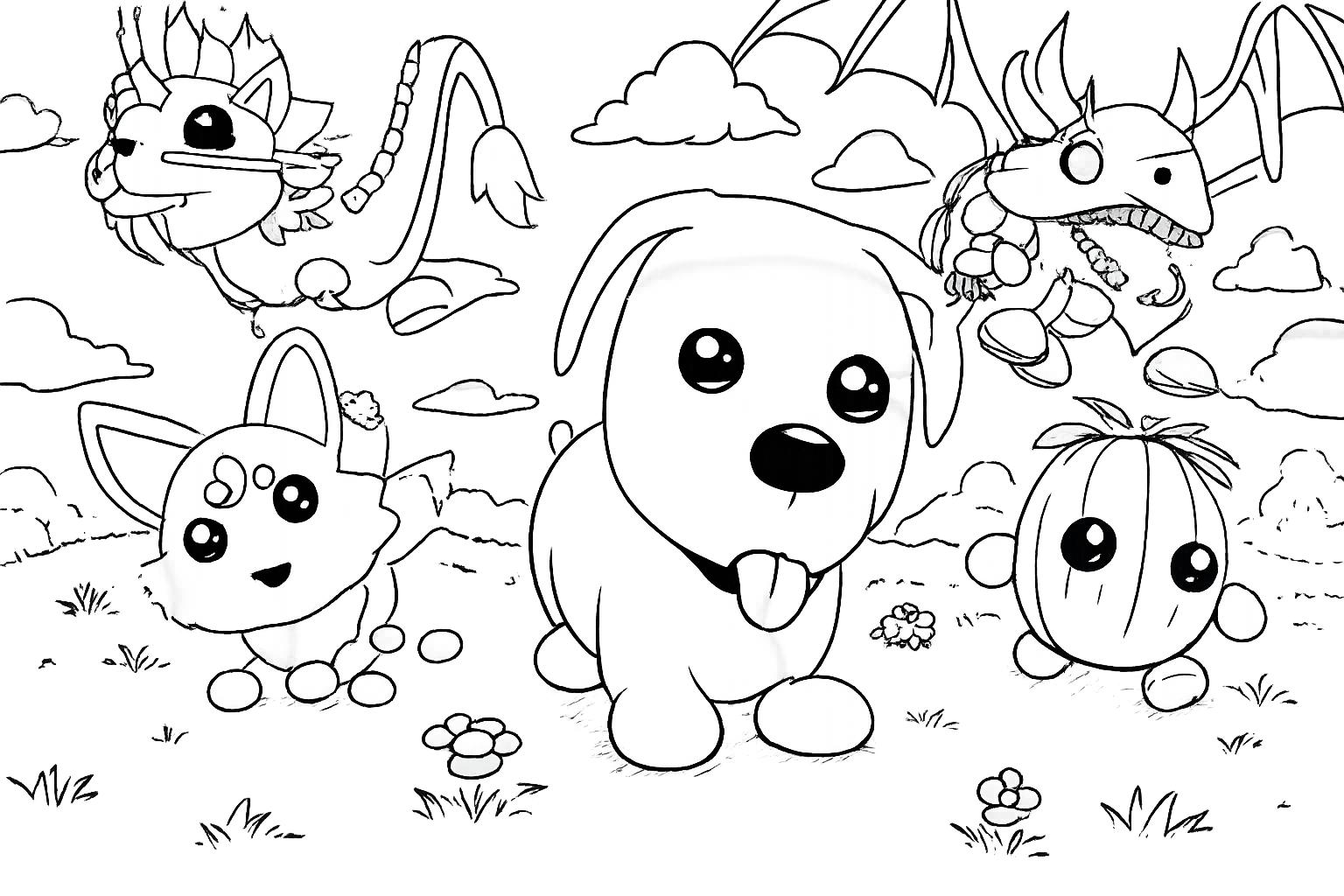 Adopt Me! Roblox coloring page line art