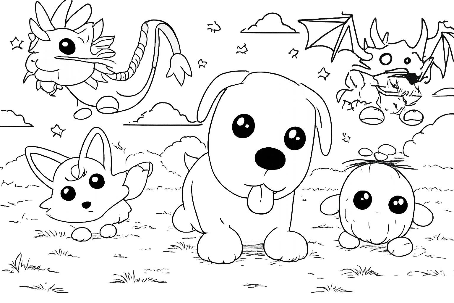 Adopt Me! Roblox coloring page line art