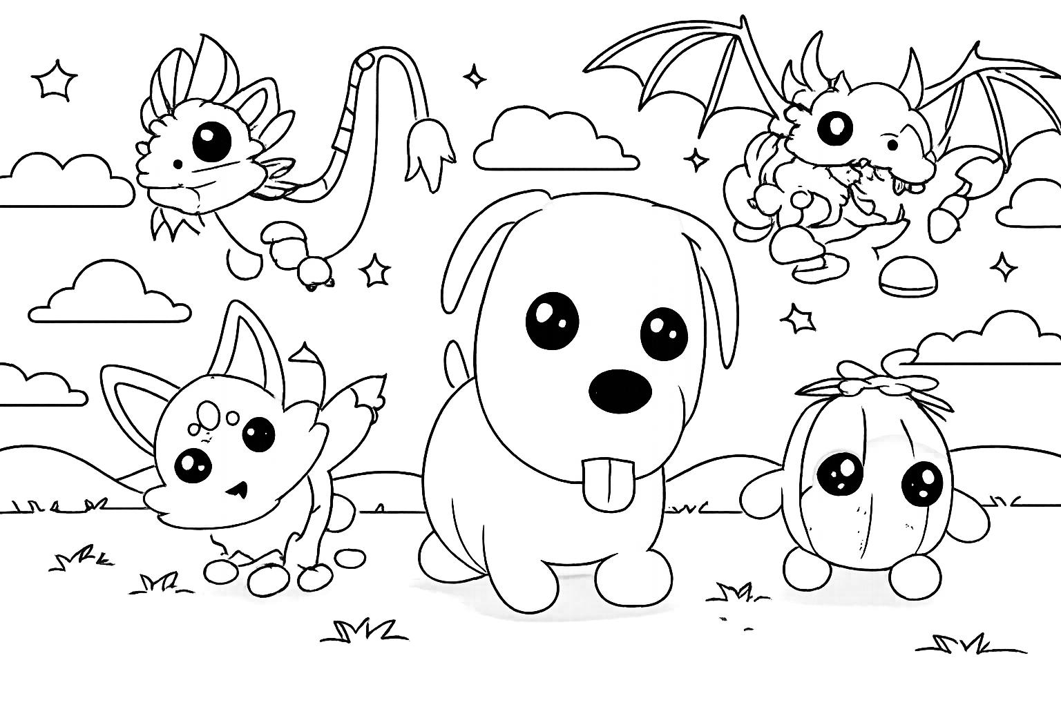 Adopt Me! Roblox coloring page line art