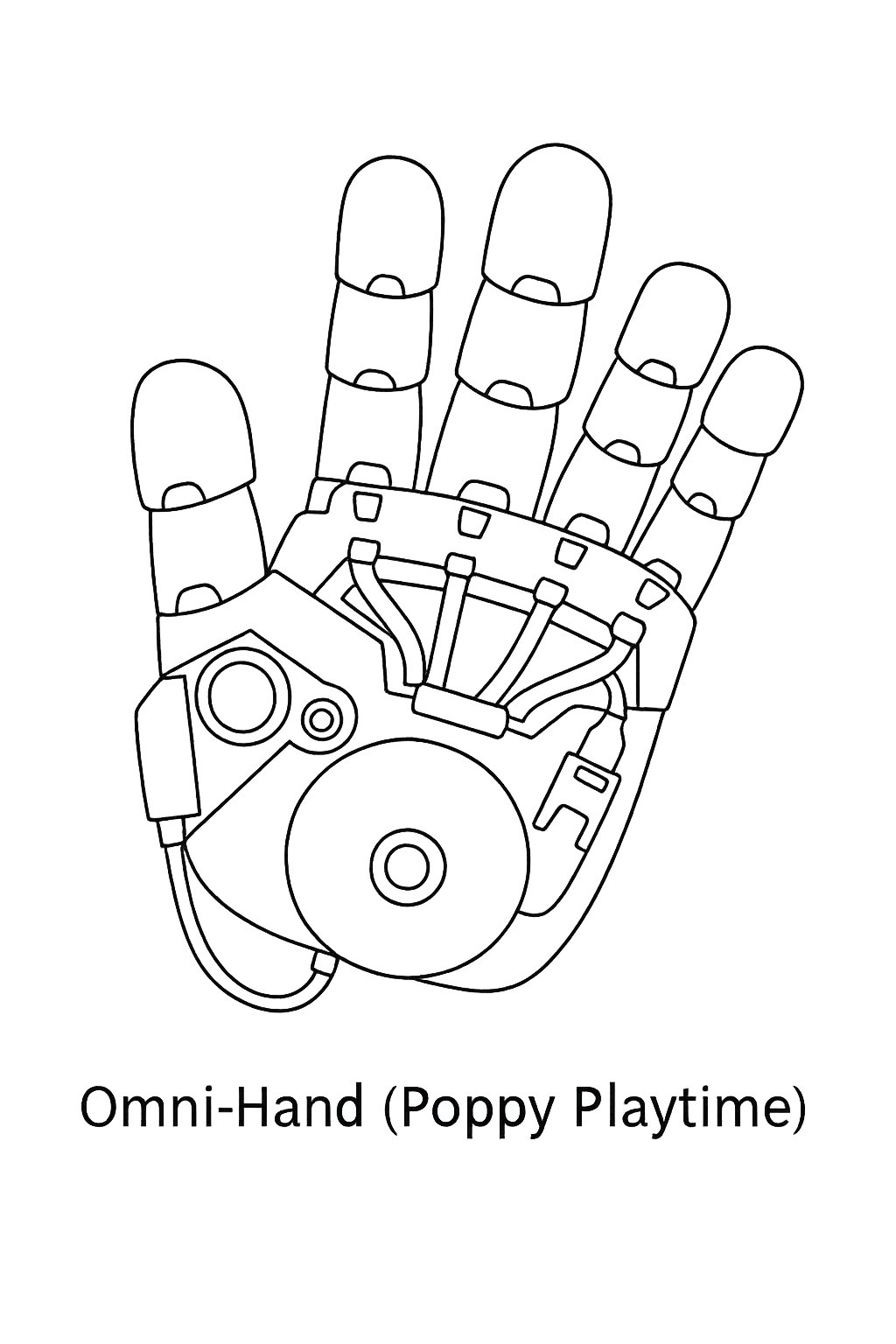 Kleurplaat van omni-hand (poppy playtime), variant 4