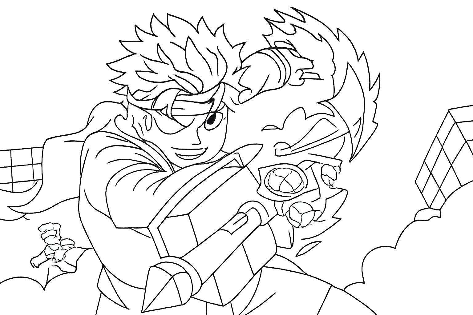 Blox fruits Roblox kleurplaat - zwart-wit lijntekening