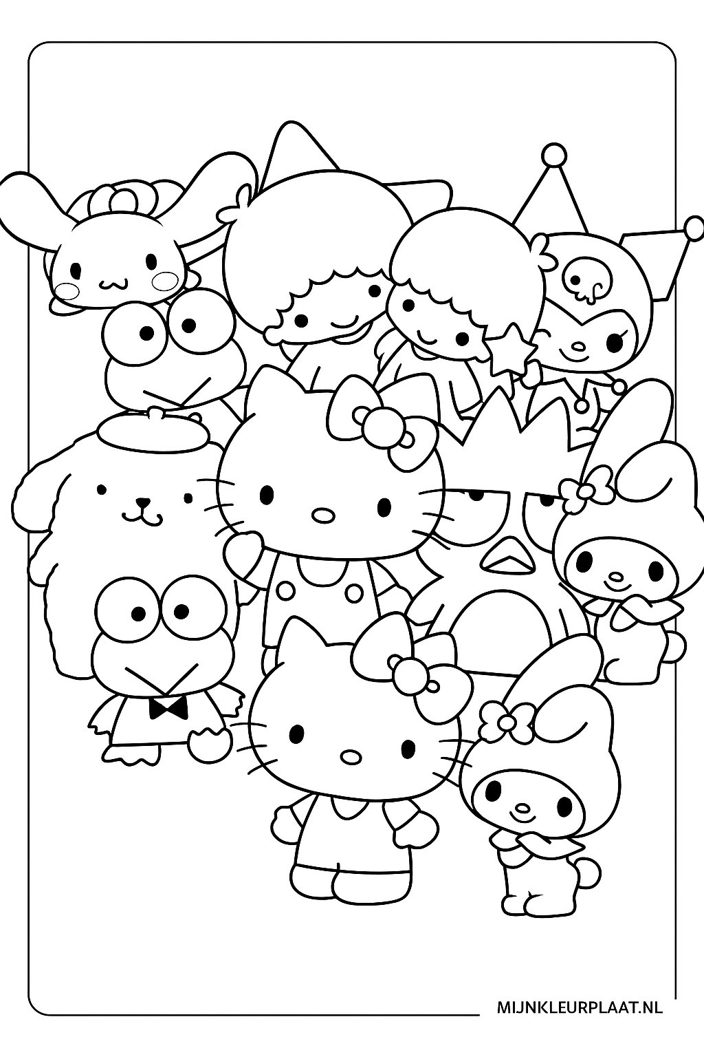 Plantilla de Coloreado Gratis Sanrio - Variante 3 Plantilla para Niños