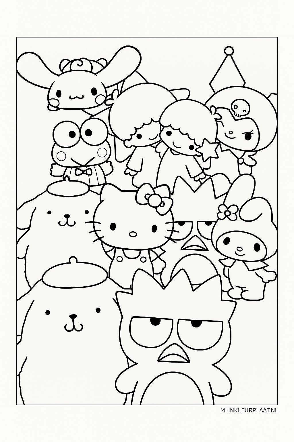 Plantilla de Coloreado Gratis Sanrio - Variante 4 Plantilla para Niños