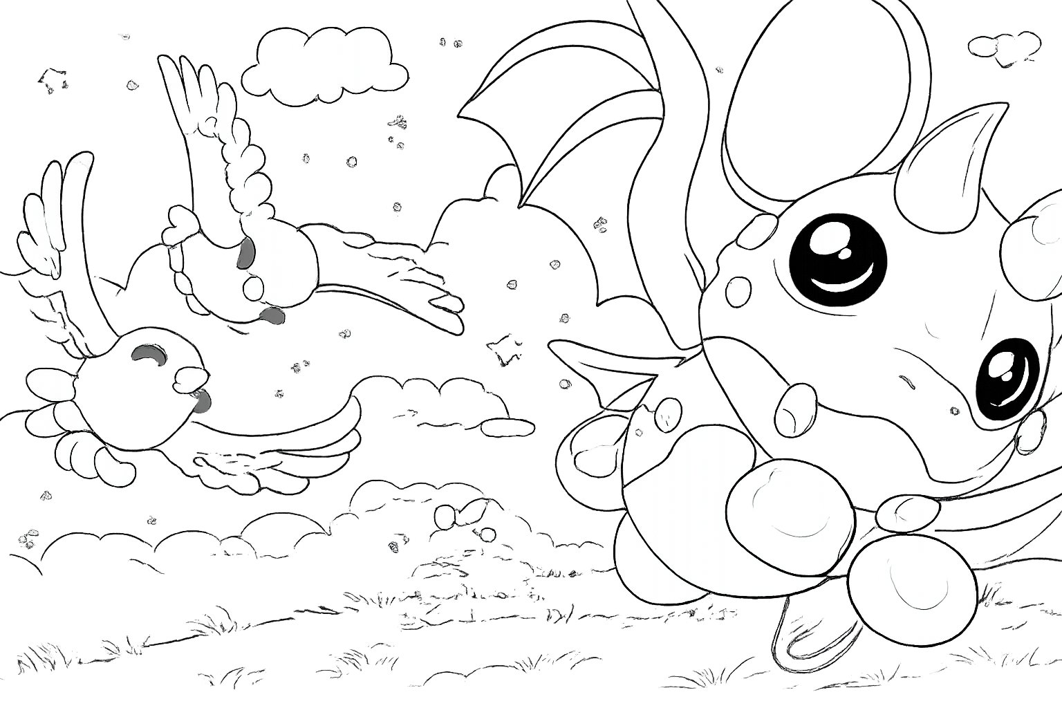 Adopt Me! Roblox kleurplaat - zwart-wit lijntekening