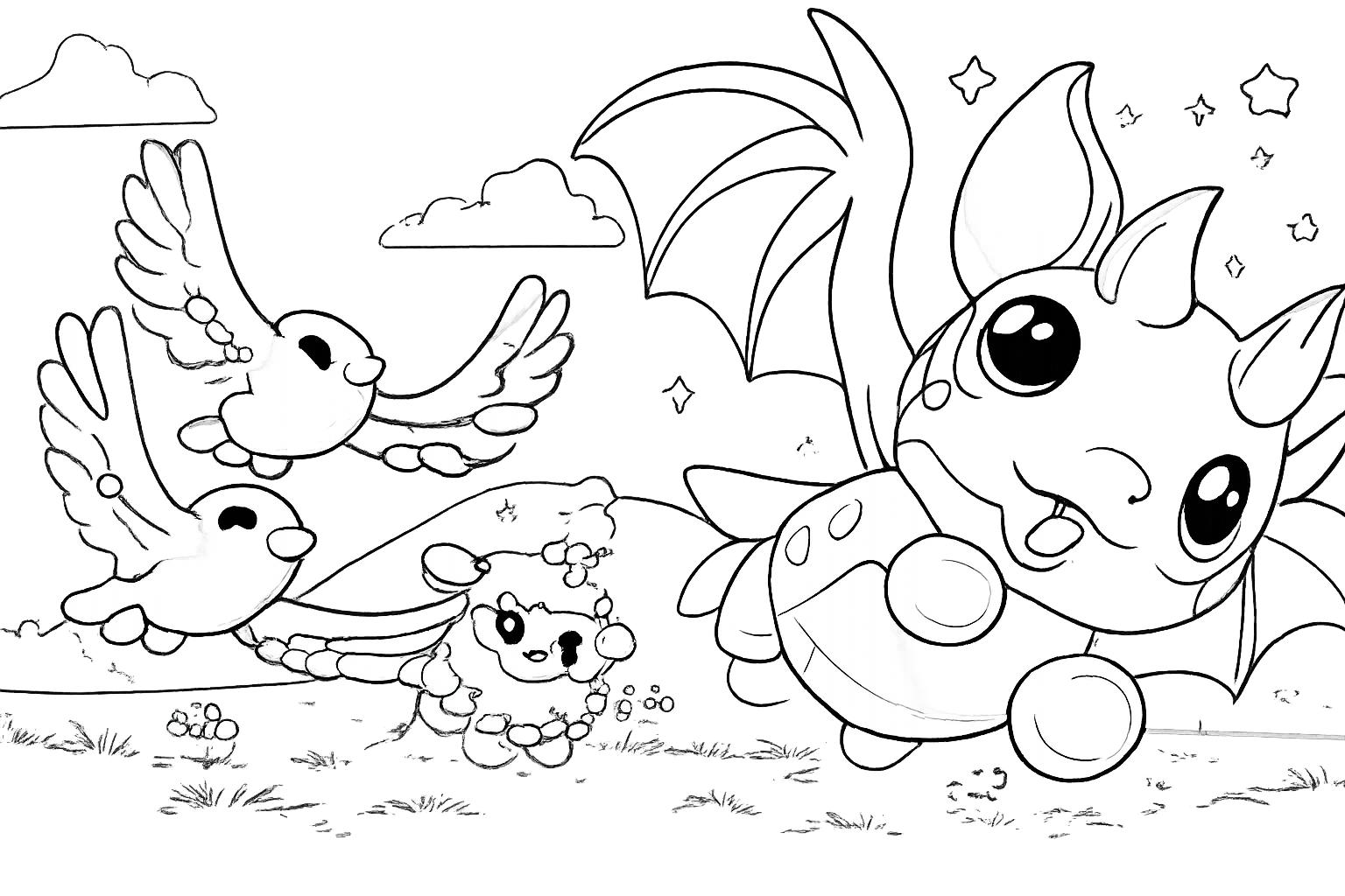 Adopt Me! Roblox kleurplaat - zwart-wit lijntekening