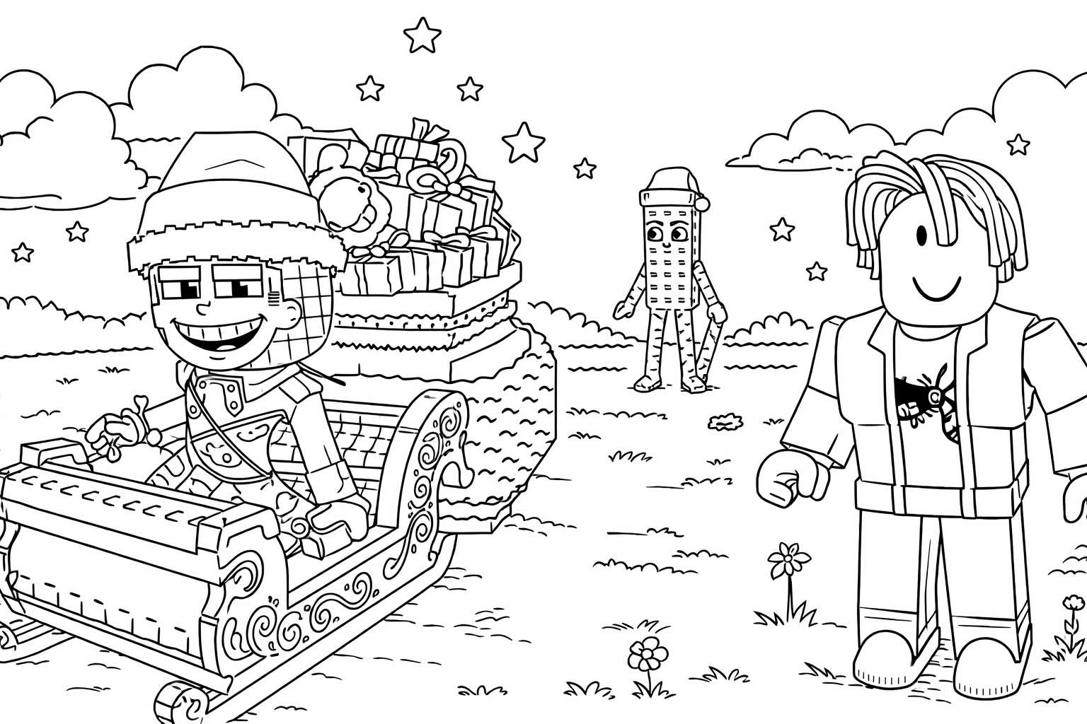 Steal a Brainrot Roblox coloring page line art