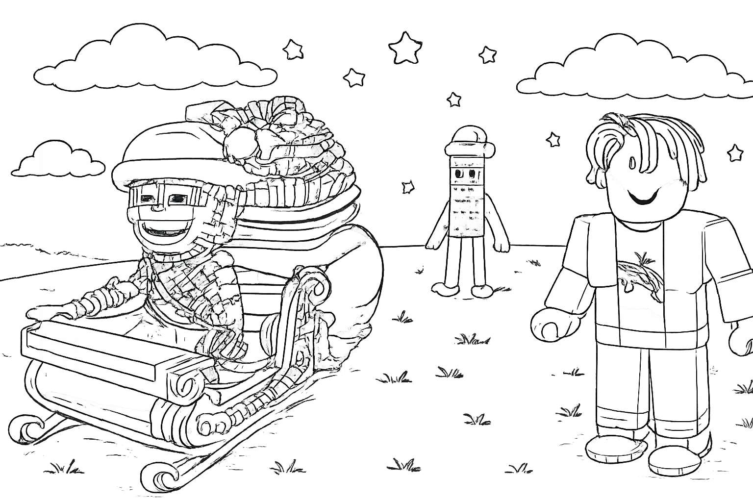 Steal a Brainrot Roblox coloring page line art