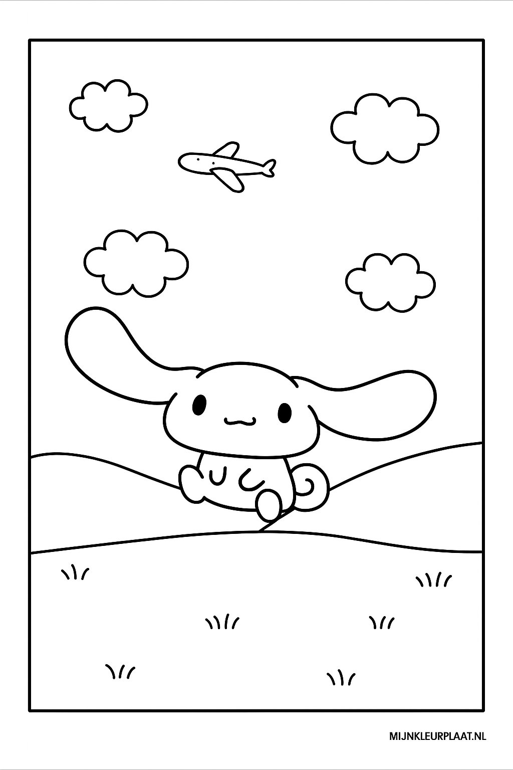 Plantilla de Coloreado Gratis Cinnamoroll - Variante 2 Plantilla de Coloreado para Niños