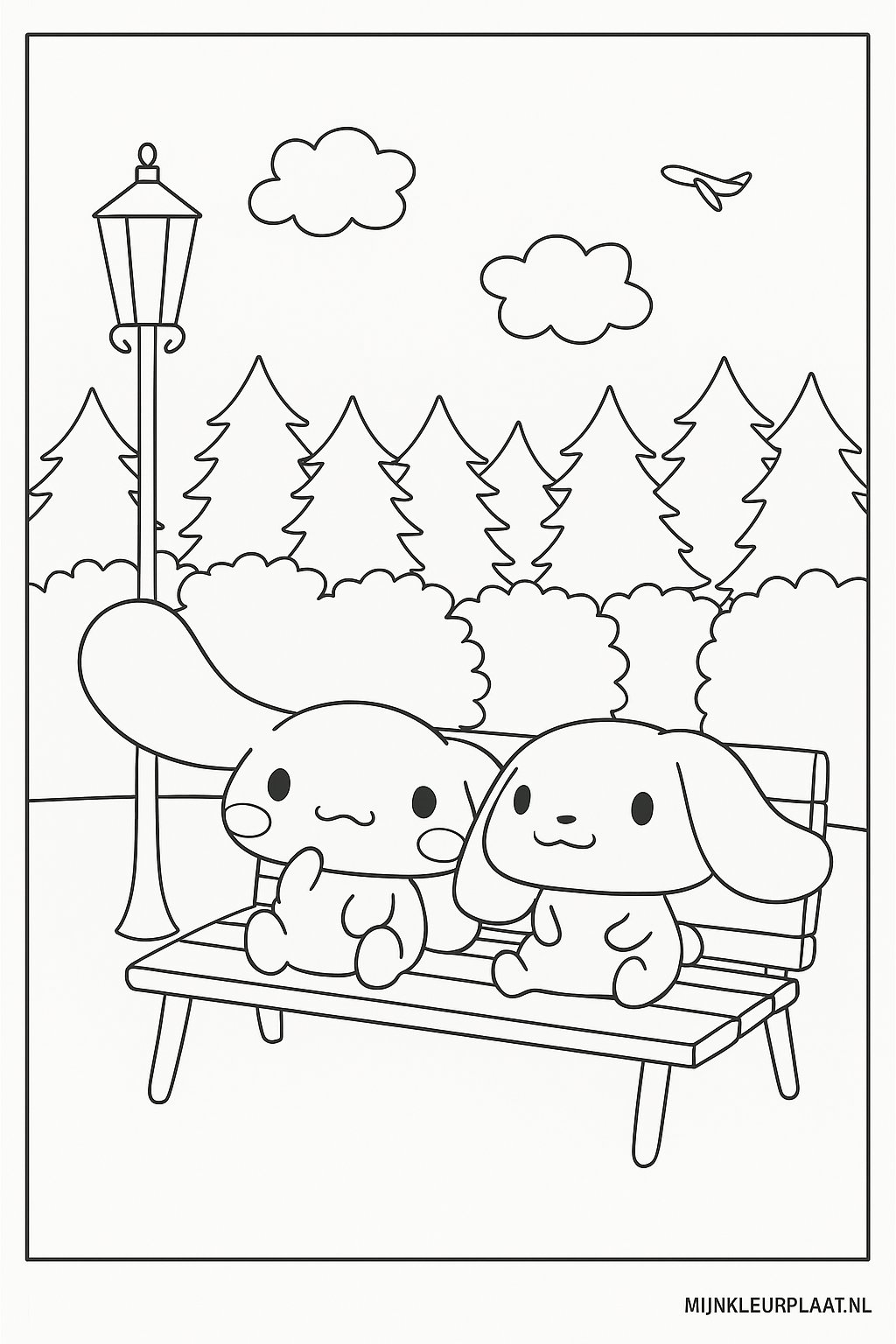 Plantilla de Coloreado Gratis Cinnamoroll - Variante 3 Plantilla de Coloreado para Niños