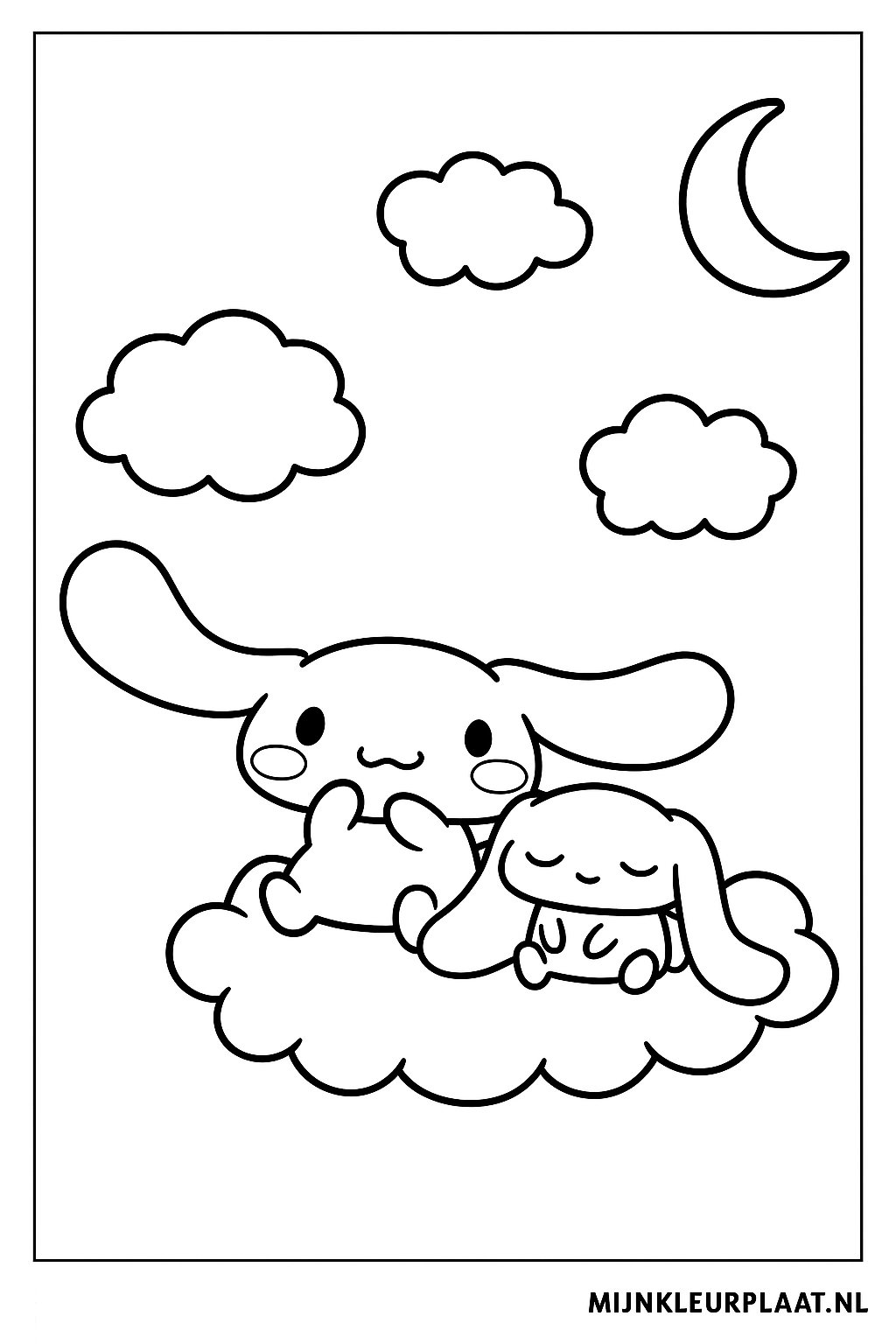 Plantilla de Coloreado Gratis Cinnamoroll - Variante 4 Plantilla de Coloreado para Niños