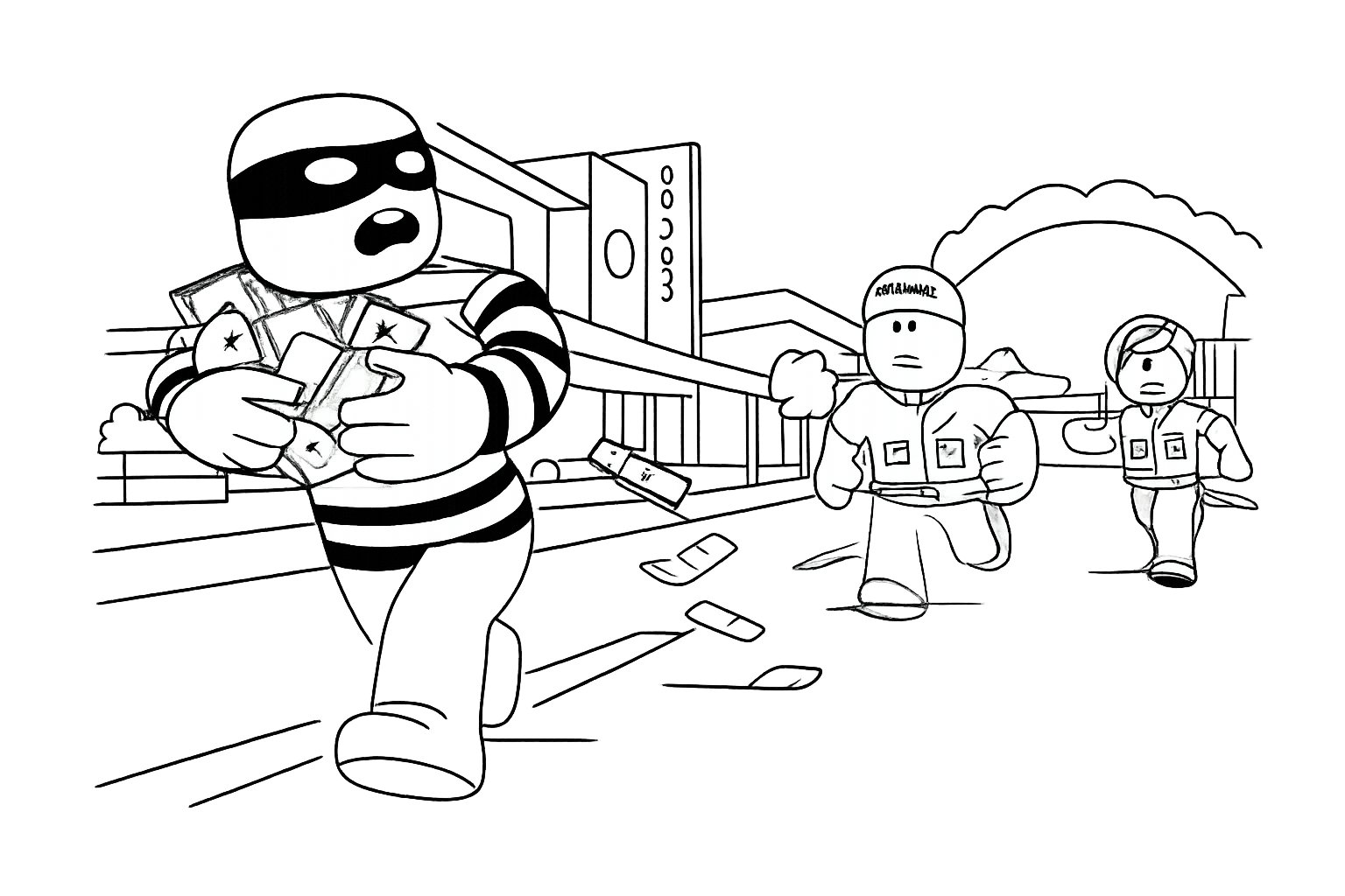 Dibujo para colorear Brookhaven line art